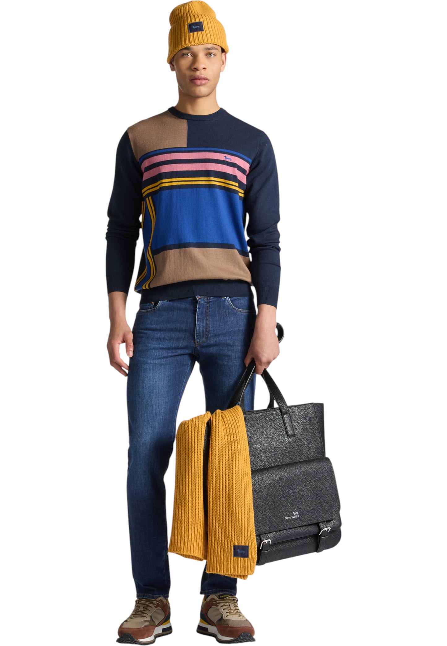 Maglione A Girocollo Uomo Harmont & Blaine Color Block HRP828030788