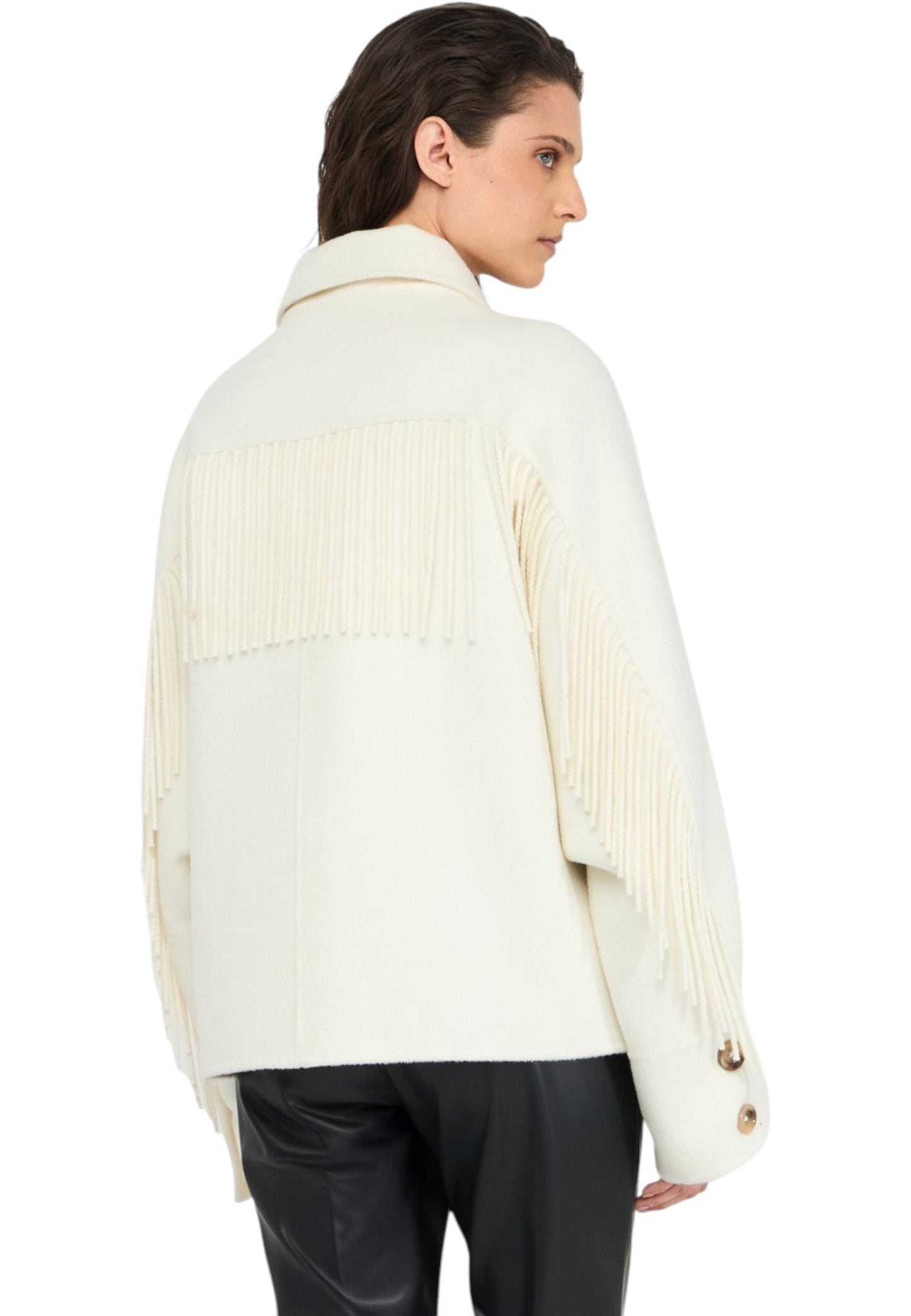 Cappotto Donna Liu Jo Caban Con Frange CF5059T4627