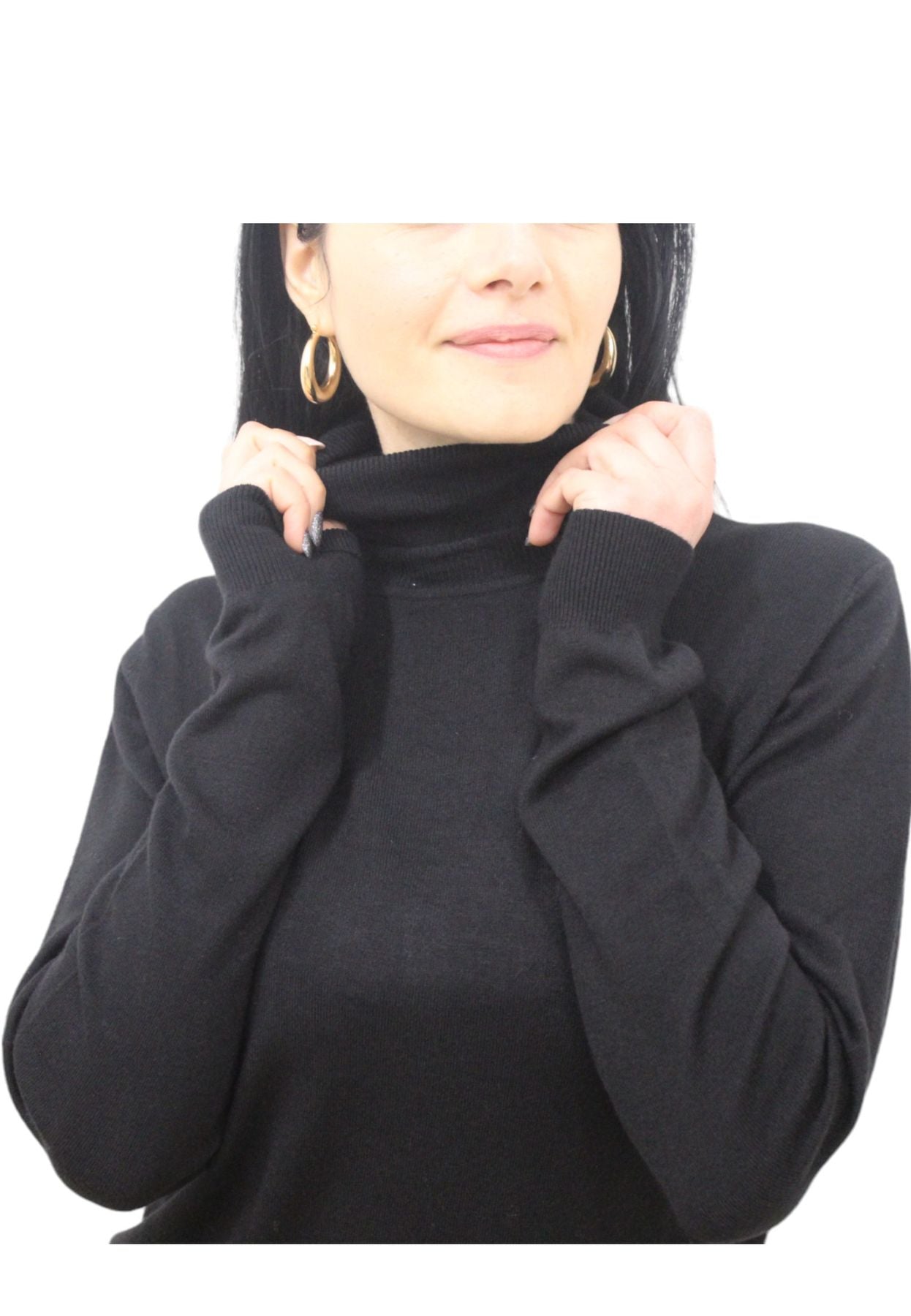 Maglione Collo Alto Donna White Wise WW18004