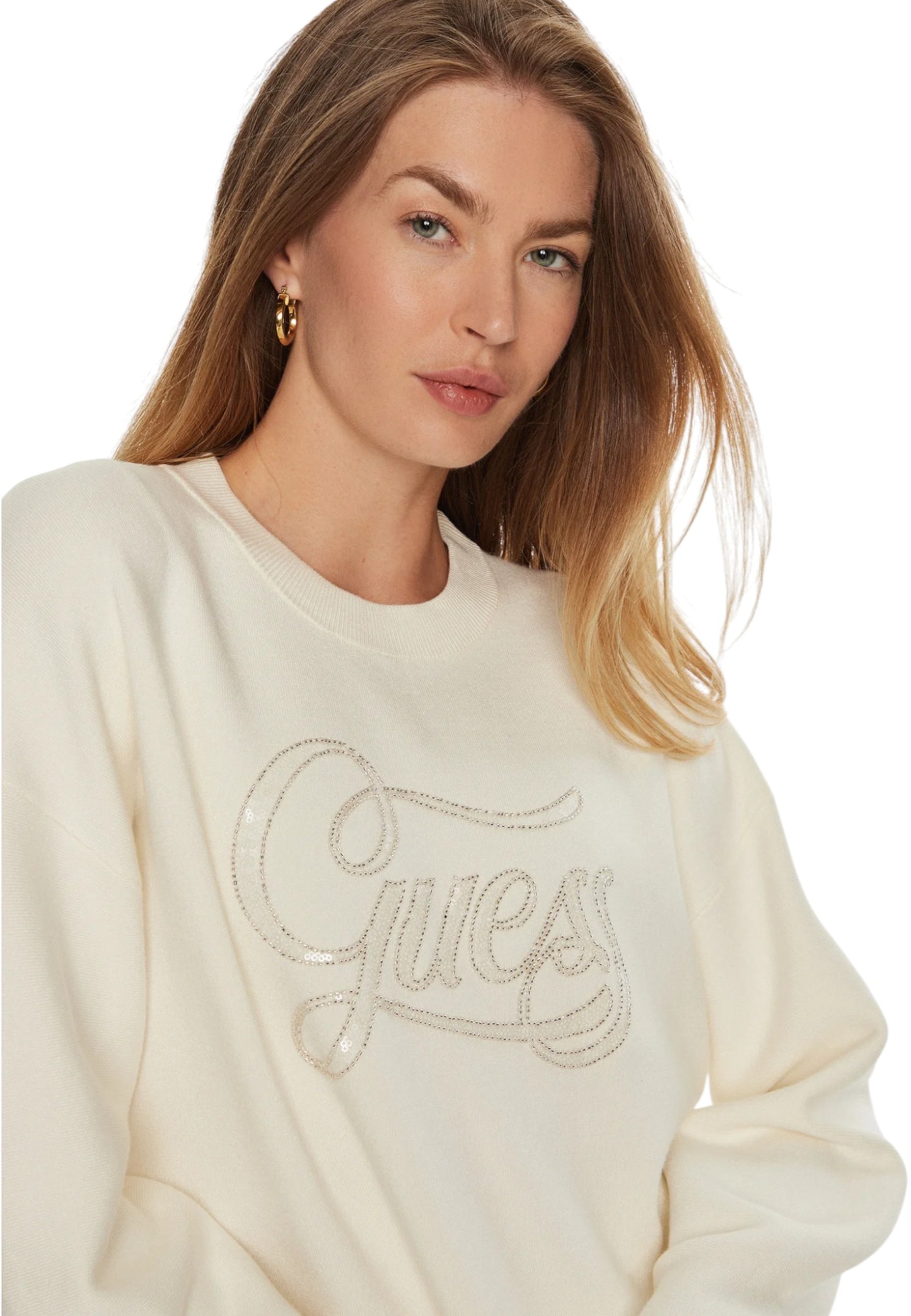 Maglione A Girocollo Donna Guess Laura Logo W4BR07Z26I2