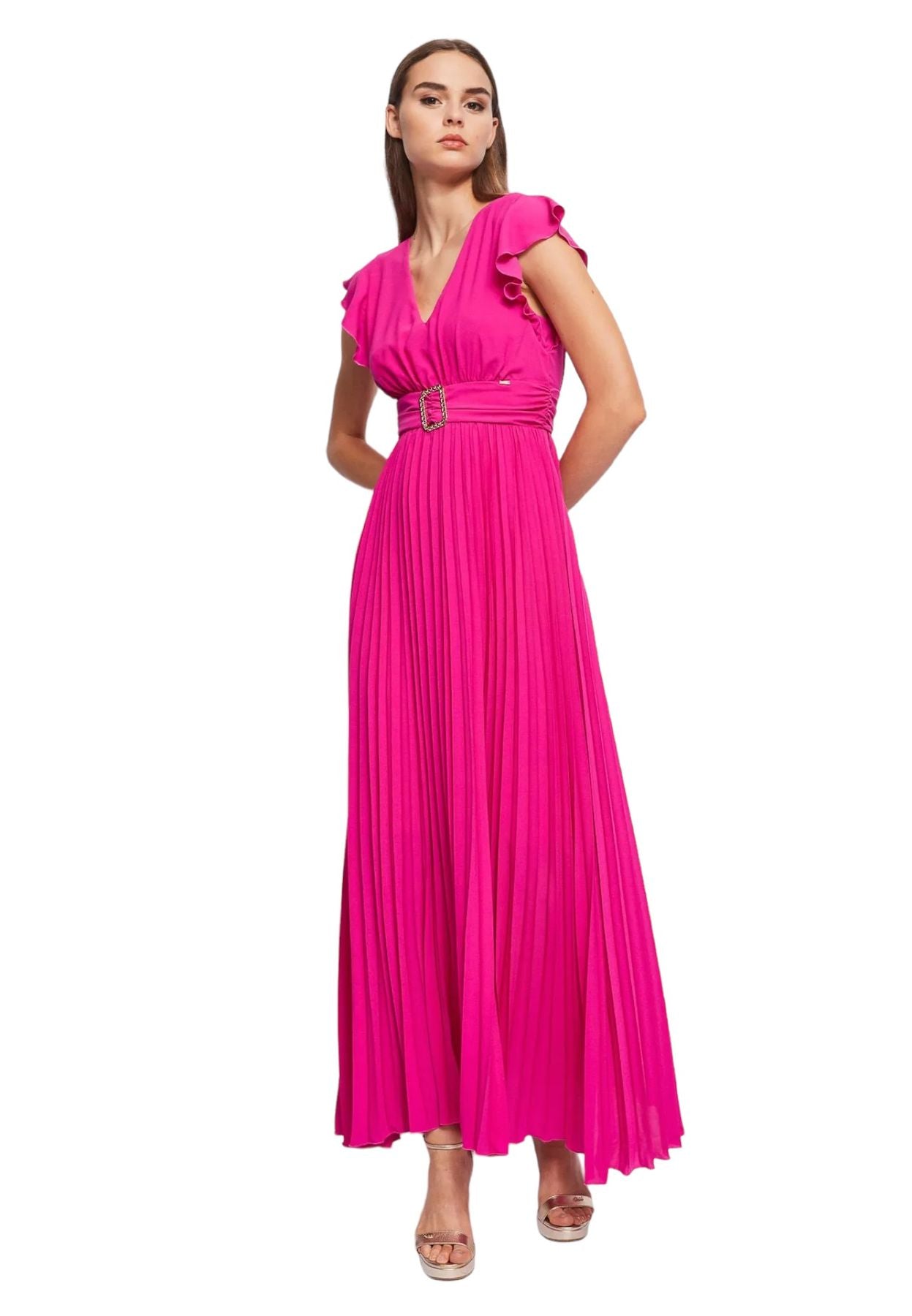 Vestito Lungo Donna Gaudi Elegante Plissettato 311FD15019