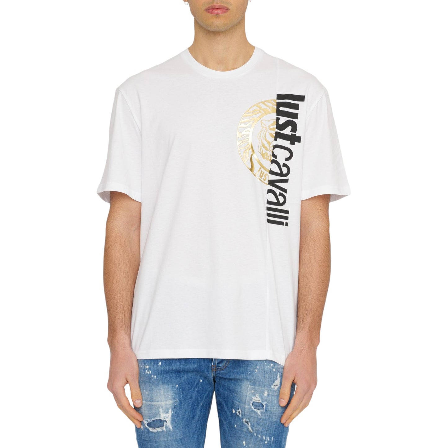 T-Shirt Manica Corta Uomo Just Cavalli 74Mm600 R T Round Split Logo 74OBHF05CJ200