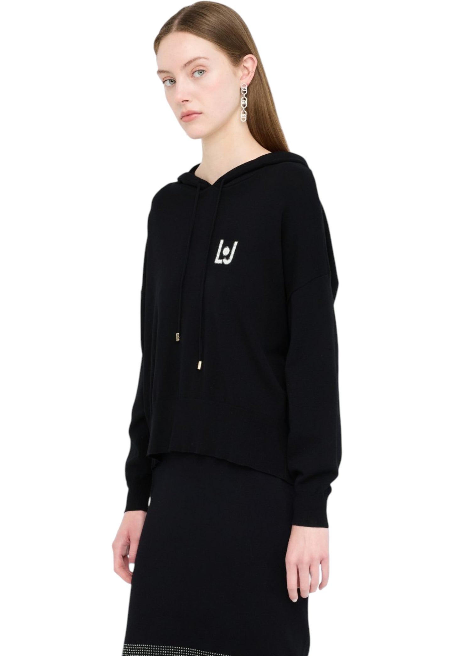 Felpa Con Cappuccio Donna Liu Jo In Maglia LJ Heart TF5216MS63L