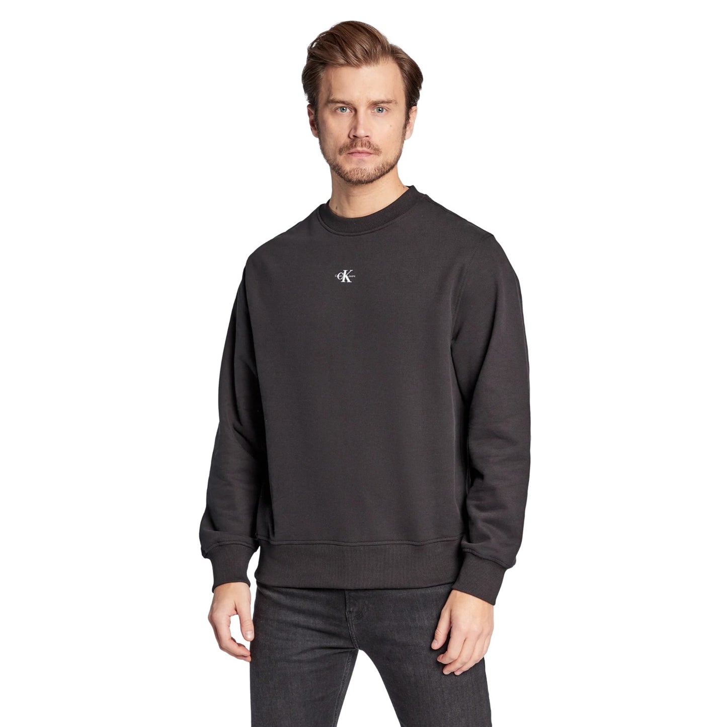 Felpa A Girocollo Uomo Calvin klein Jeans Micro Monologo J30J322534