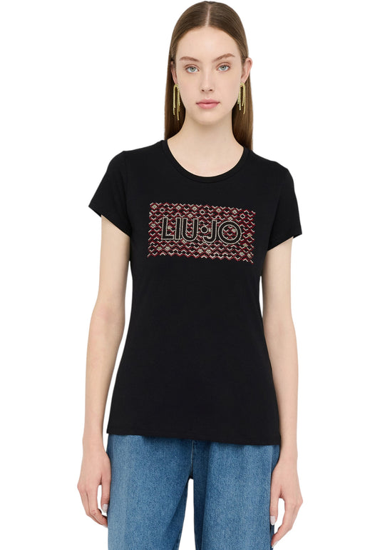 T-Shirt Manica Corta Donna Liu Jo  Lj Angels Patte MF5456JS923