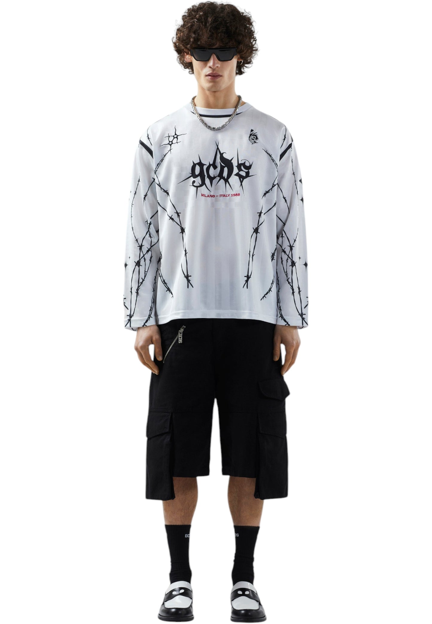T-Shirt Manica lunga Uomo Gcds Logo Spikes