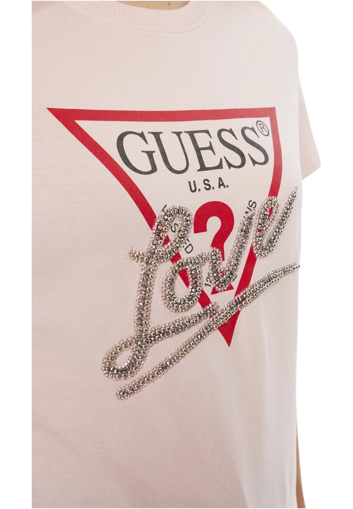 T-Shirt Manica Corta Donna Guess Triangle Love