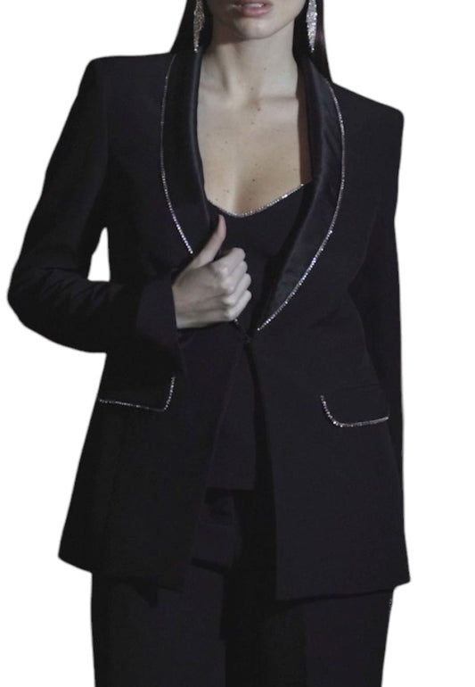 Giacca Blazer Donna White Wise Con Strass WW18521