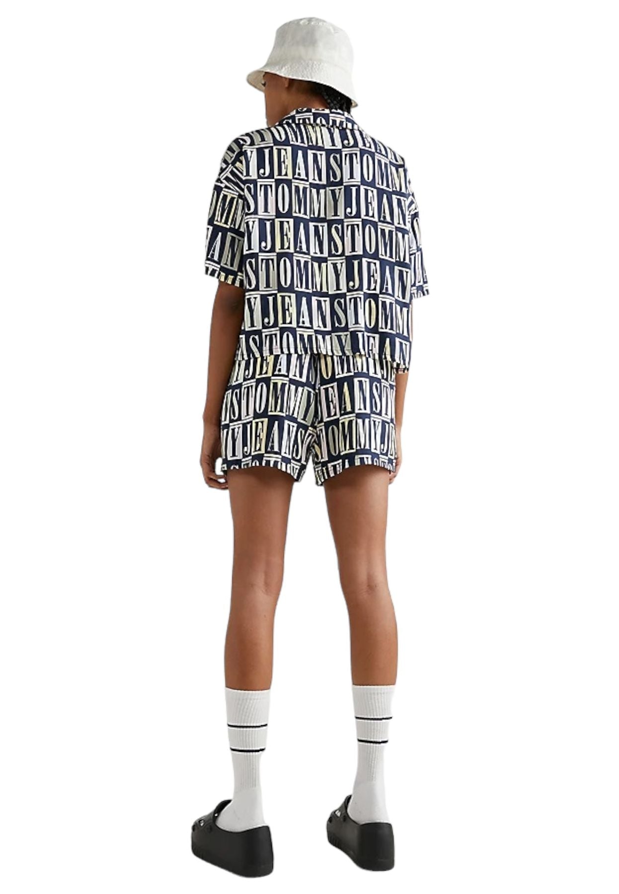 Camicia Manica Corta Donna Tommy Jeans Spellout DW0DW15218