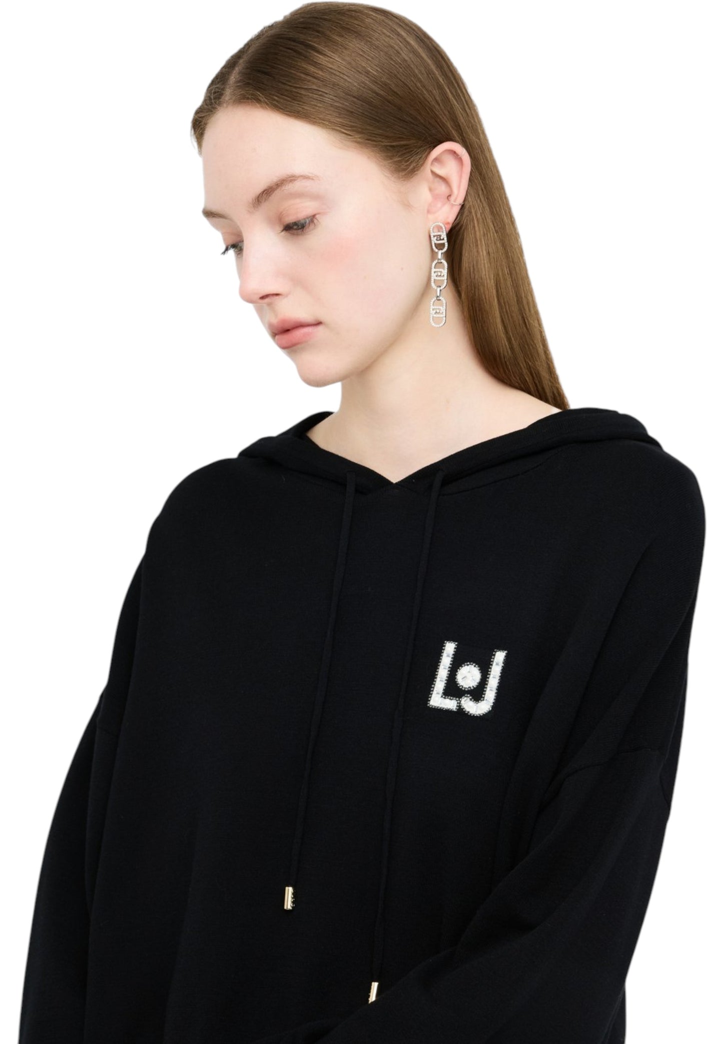 Felpa Con Cappuccio Donna Liu Jo In Maglia LJ Heart TF5216MS63L