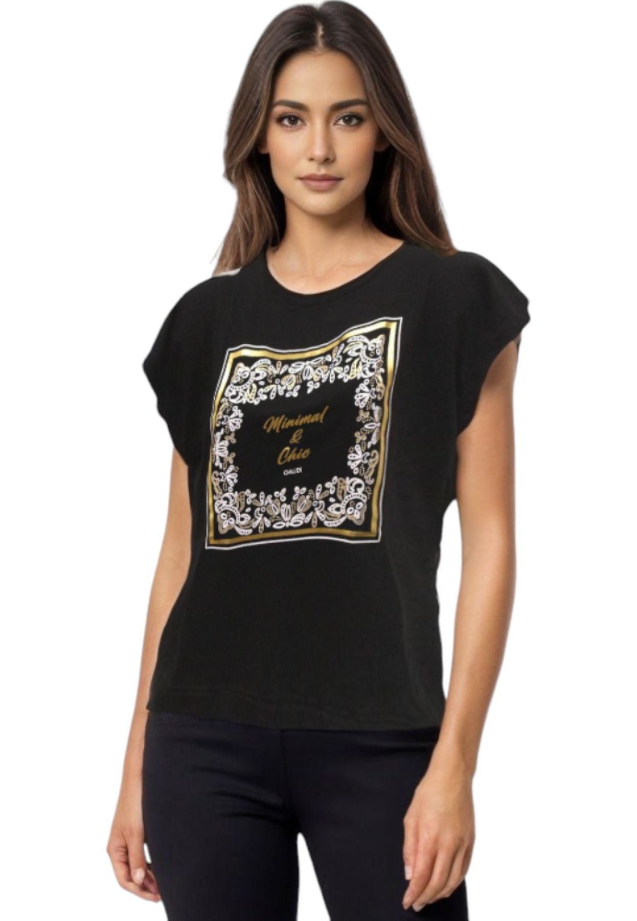 T-Shirt Manica Corta Donna Gaudi Spalla Scesa 411FD64011