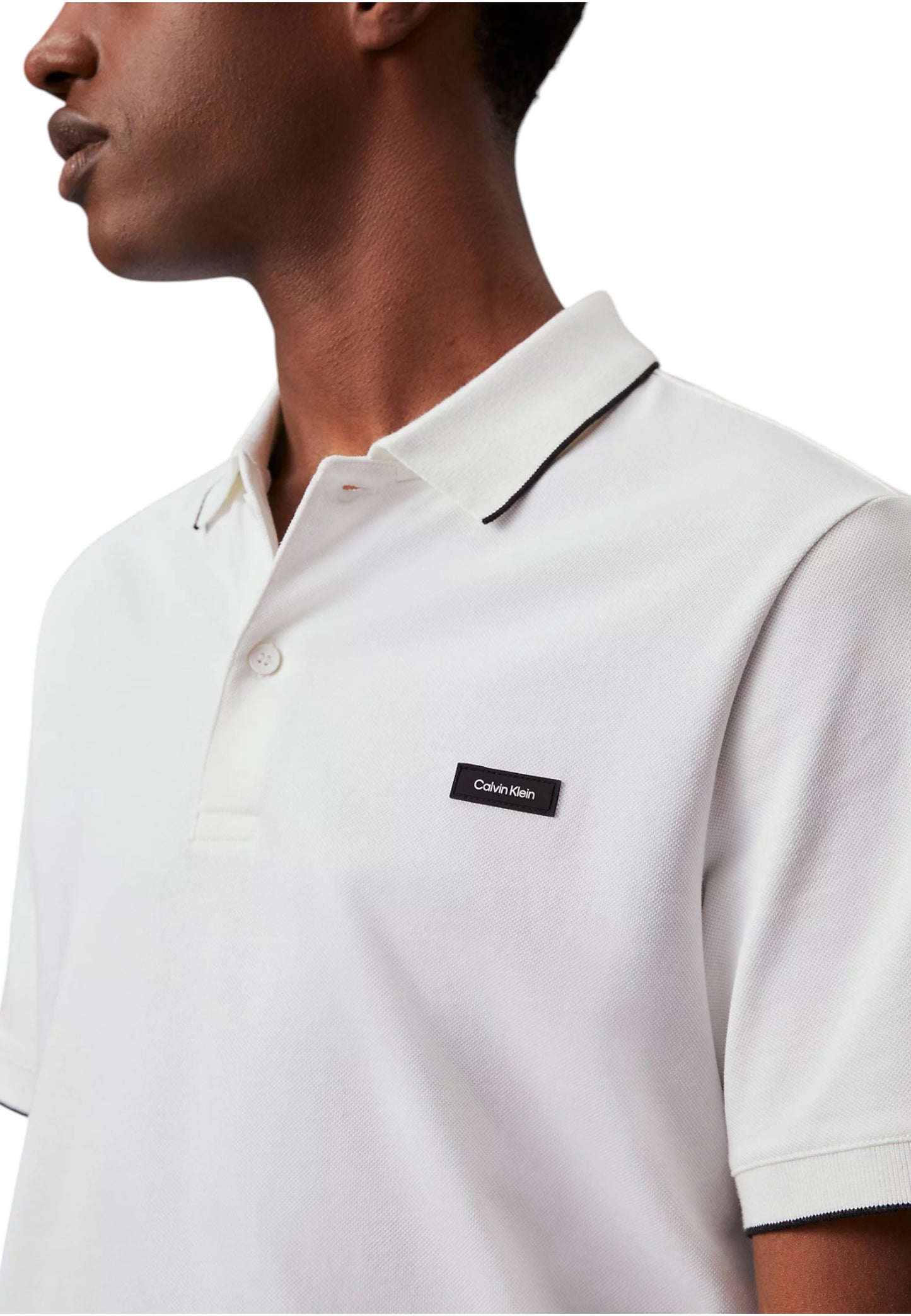 Polo Manica Corta Uomo Calvin klein  Stretch Pique Tippin