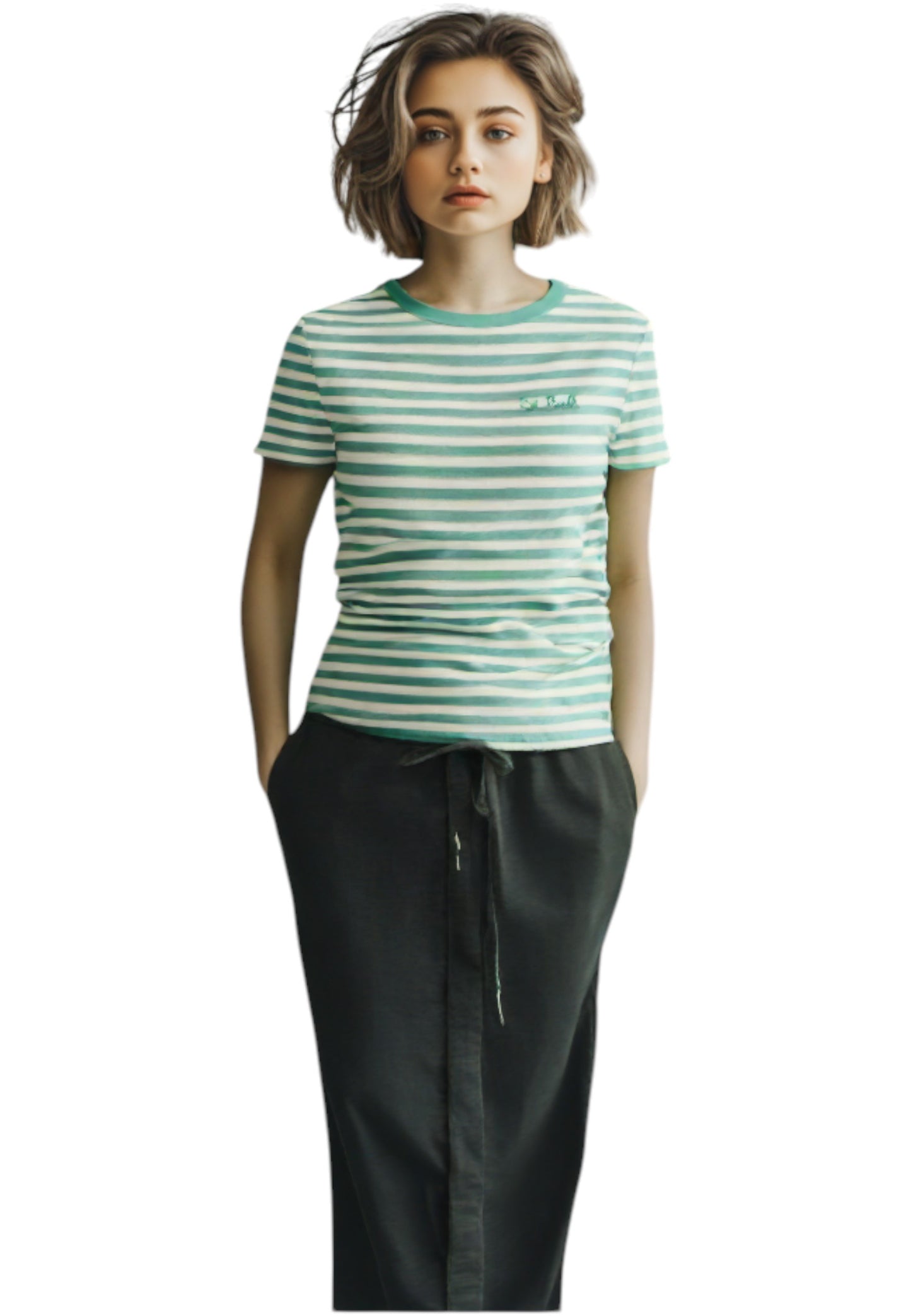 T-Shirt Manica Corta Donna Mc2 Saint Barth Stripes Embroidery Emilie EMI0001