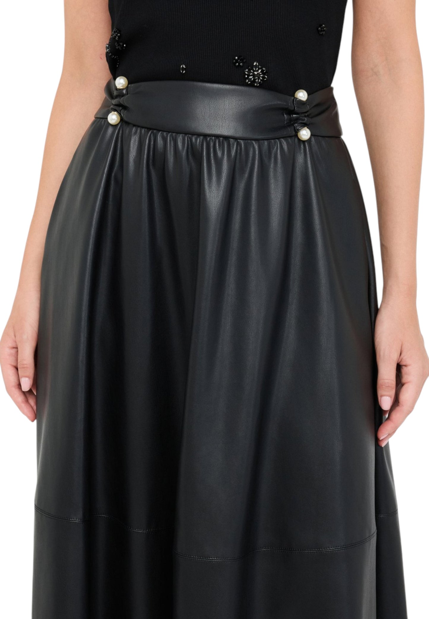 Gonna Midi Donna Liu Jo In Pelle Sintetica CF5015E0624