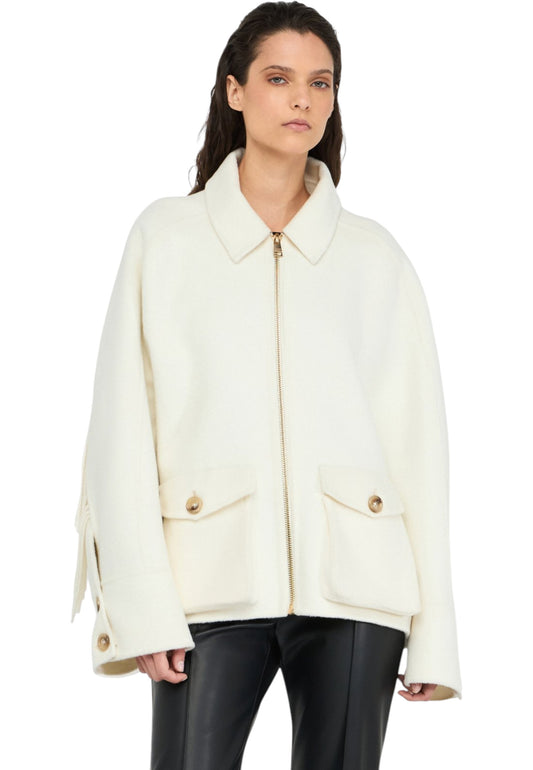 Cappotto  Donna Liu Jo Caban Con Frange  CF5059T4627