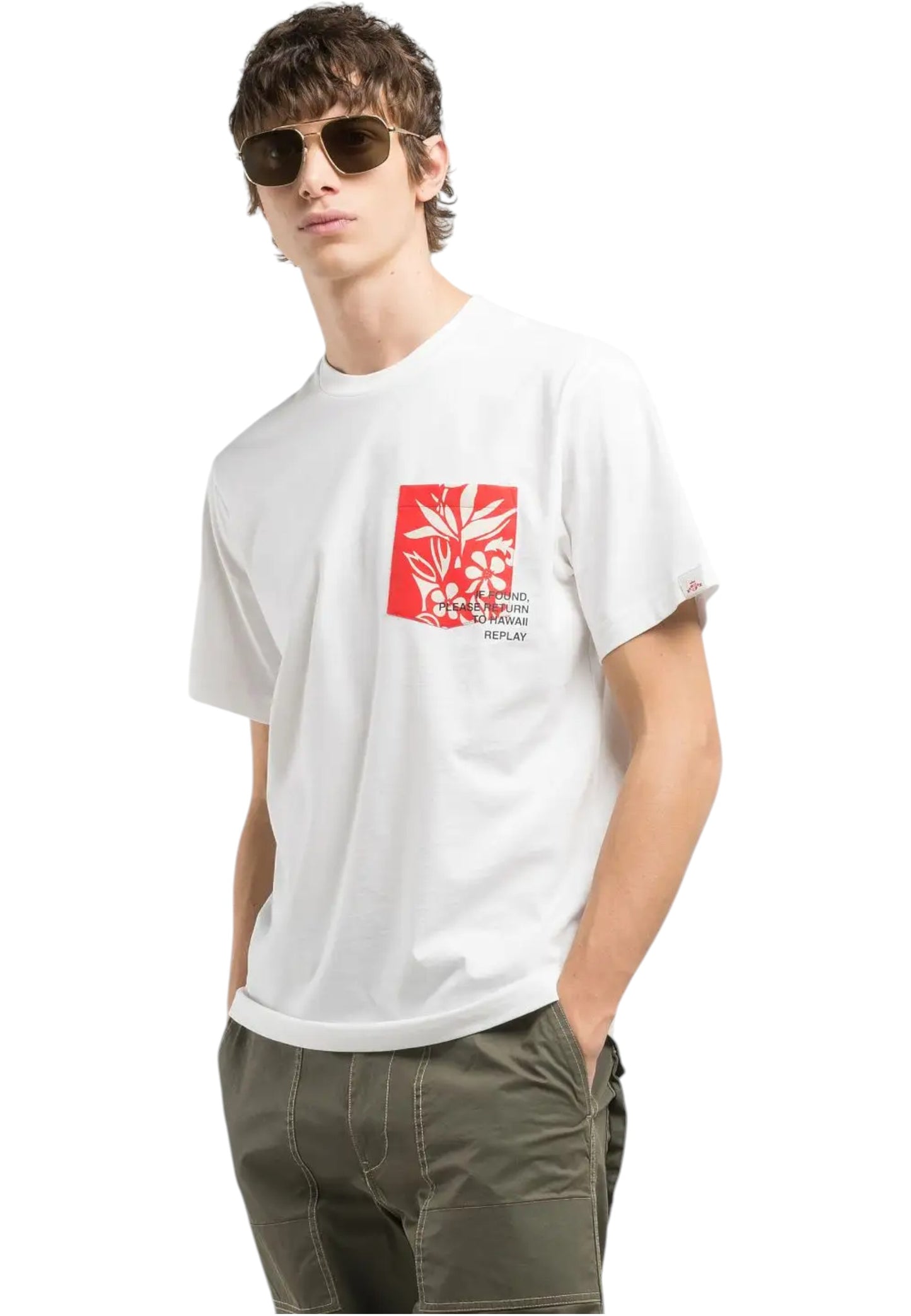 T-Shirt Manica Corta Uomo Replay Con Tascino Stampato