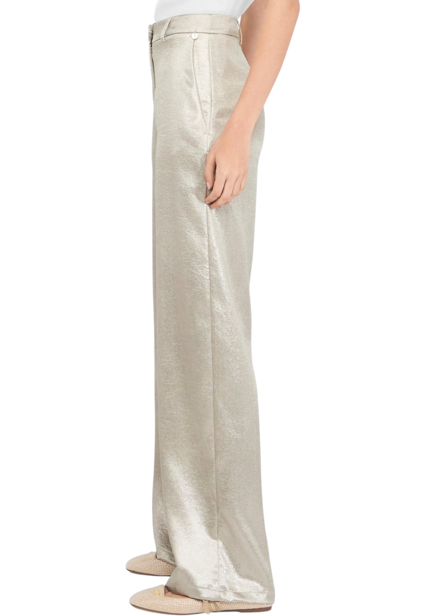 Pantaloni Donna Liu Jo in Crepe Laminato CF5280T002A