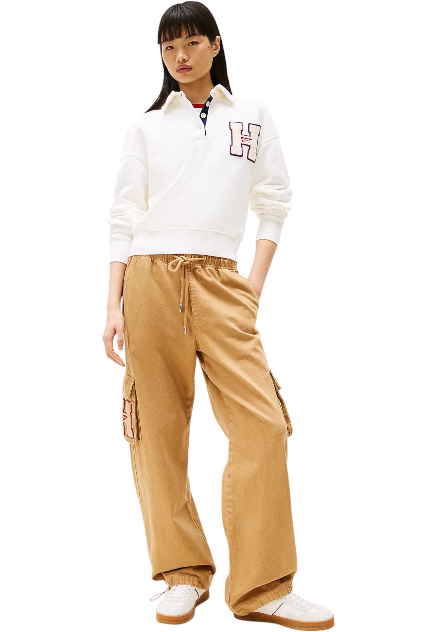 Felpa A Girocollo Donna Tommy Jeans Stile Polo Tjw H Graphic Hwk