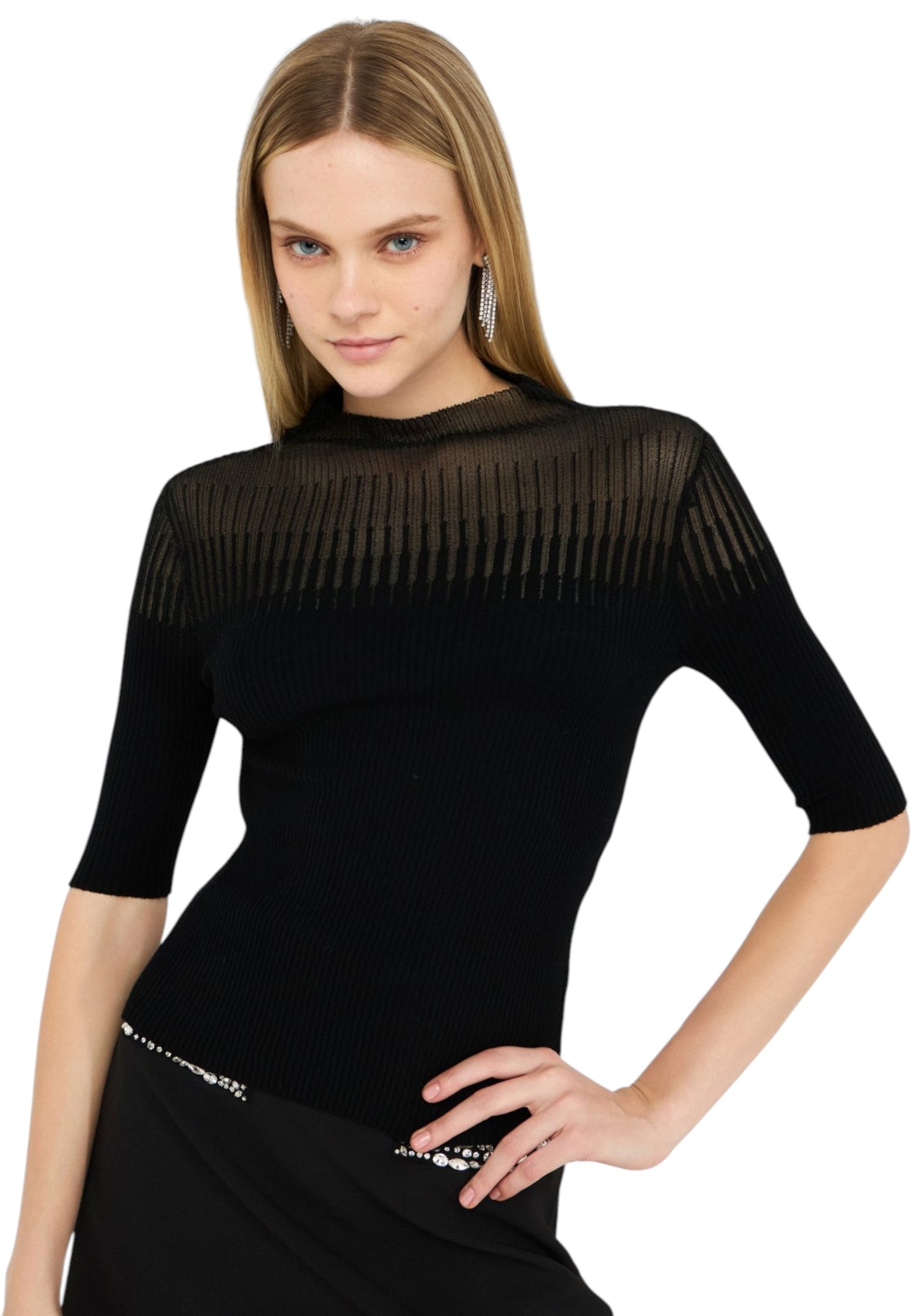 Maglia A Girocollo Donna Liu Jo Manica 3/4 CF5075MS99E