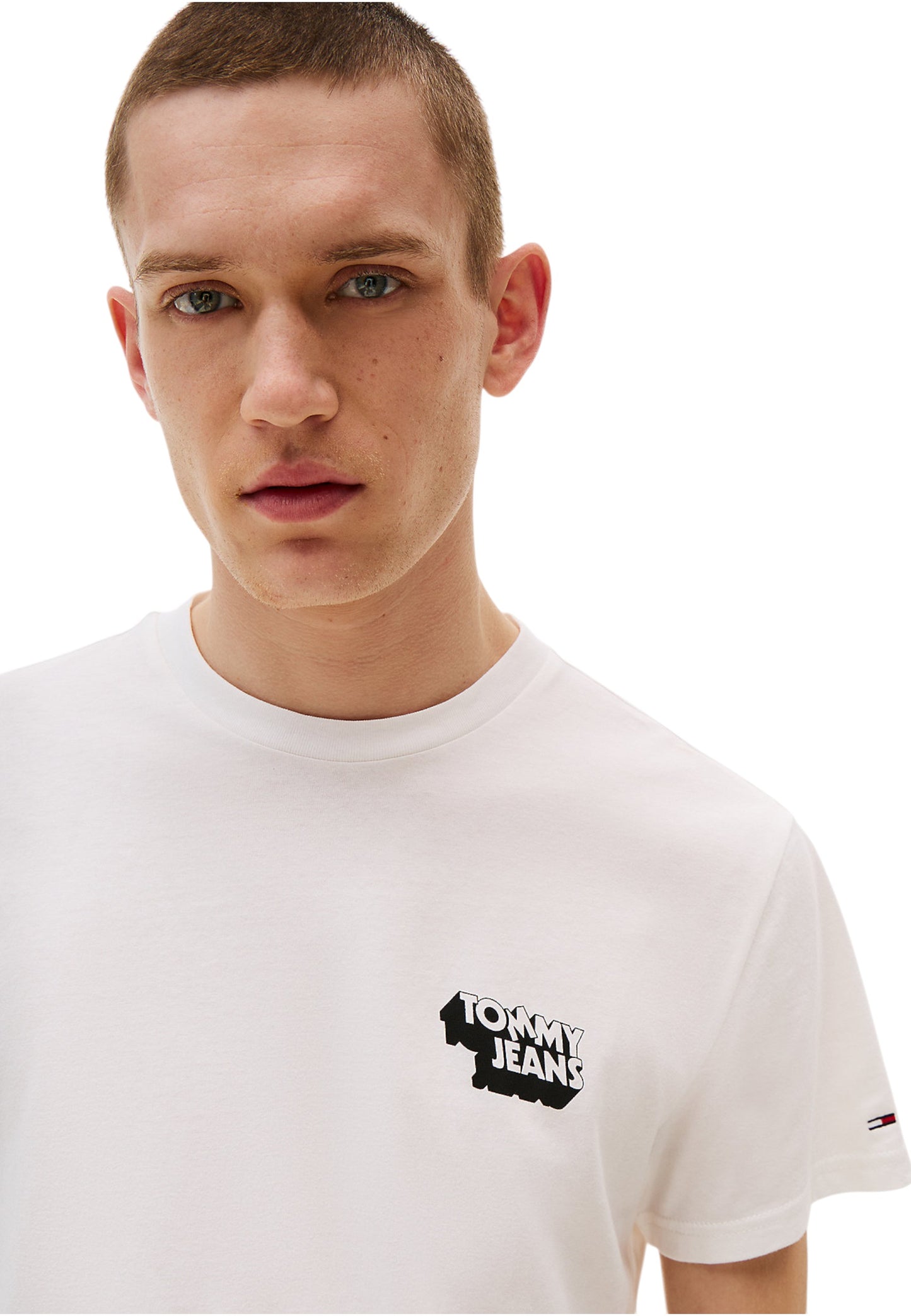 T-Shirt Manica Corta Uomo Tommy Jeans Tjm Slim Stack Logo DM0DM21539