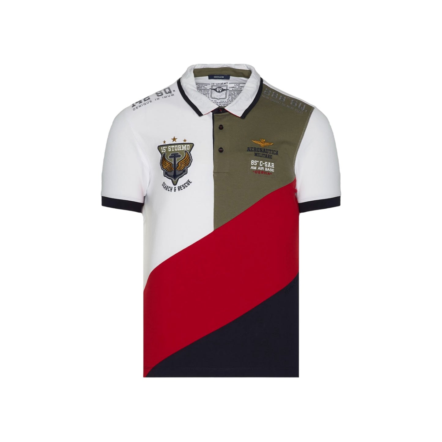 Polo Manica Corta Uomo Aeronautica Militare Color-Block 15 Stormo 231PO1688P199