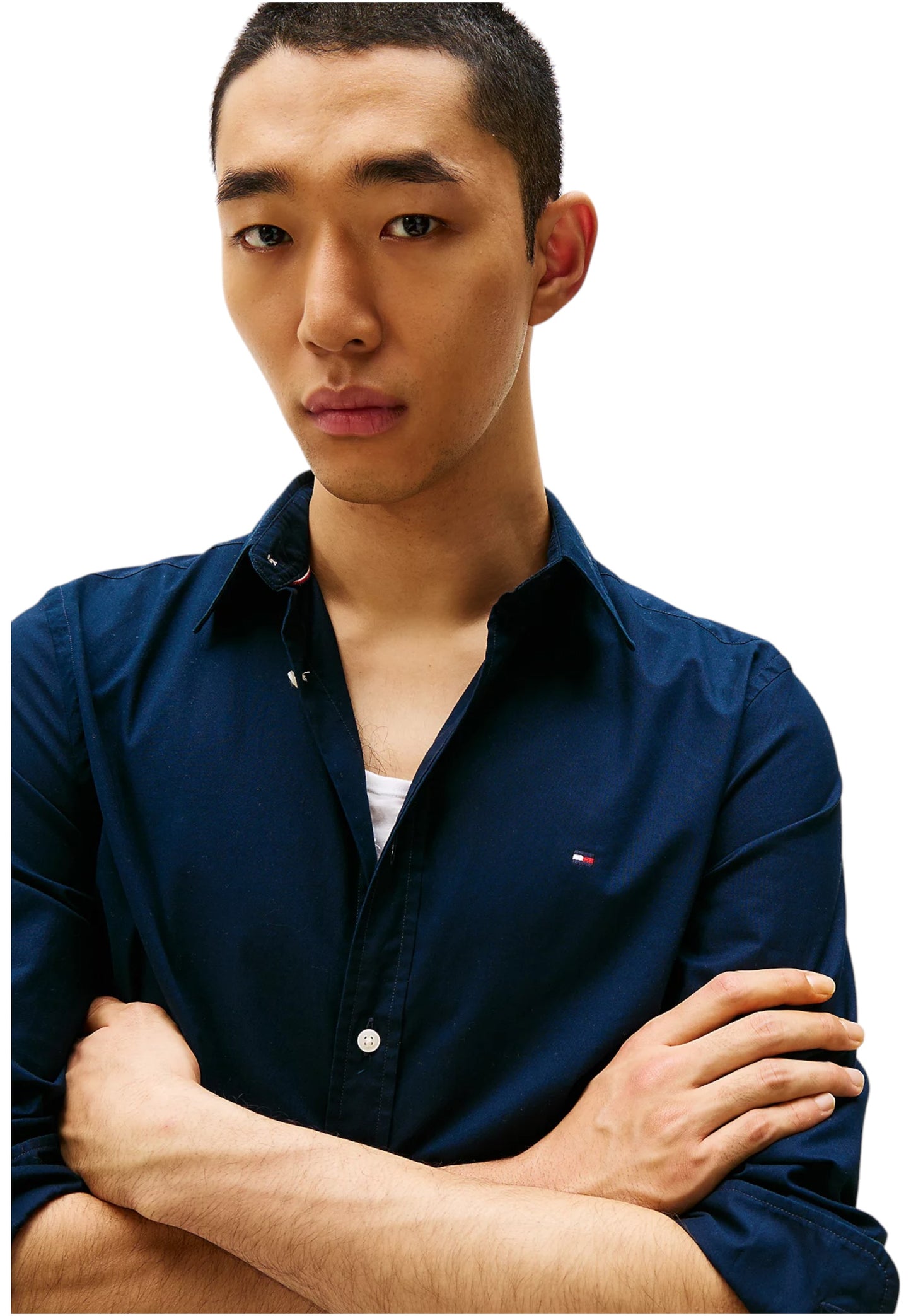 Camicia Manica lunga Uomo Tommy Hilfiger  Flex Poplin Kent Col