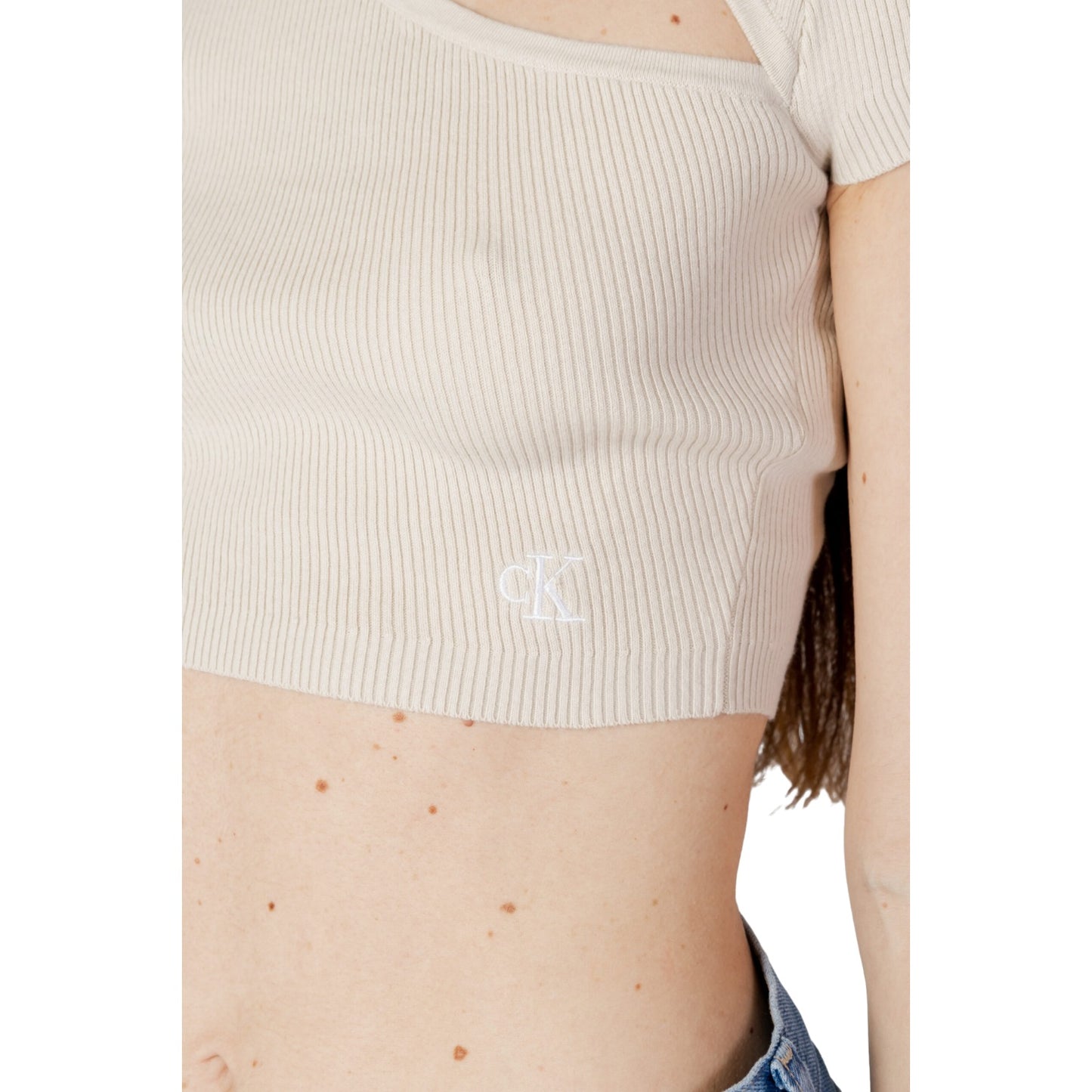 Top Manica Corta Donna Calvin klein Jeans Asym Cut Out Knitted J20J221129