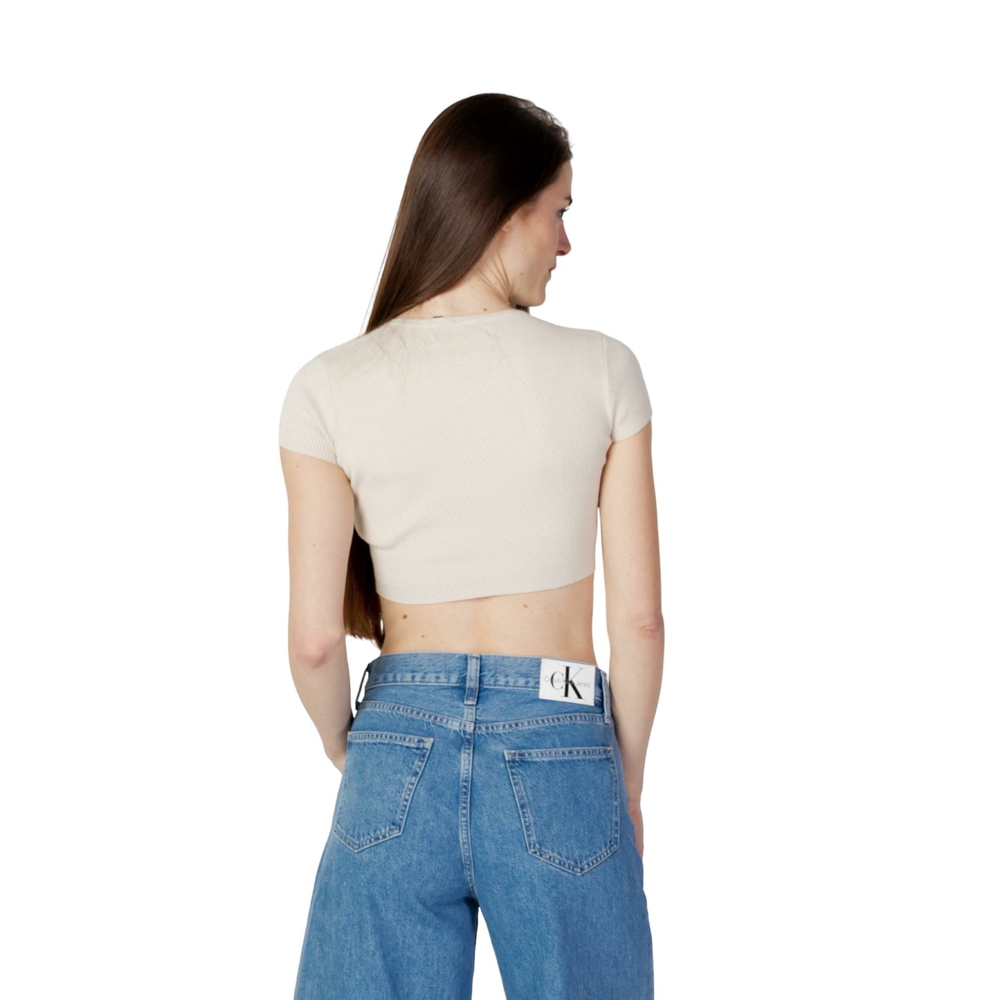 Top Manica Corta Donna Calvin klein Jeans Asym Cut Out Knitted J20J221129
