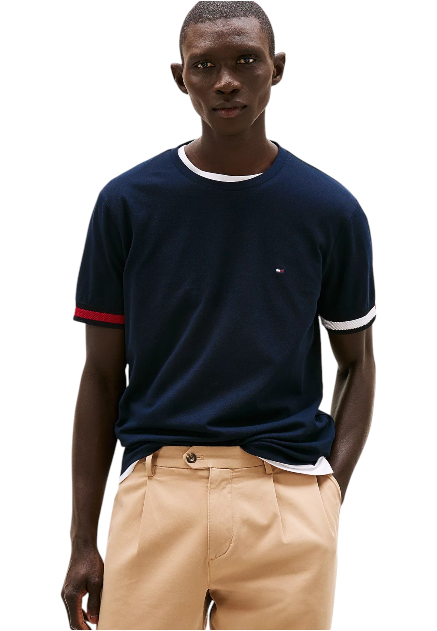T-Shirt Manica Corta Uomo Tommy Hilfiger Global Stripe Flag C