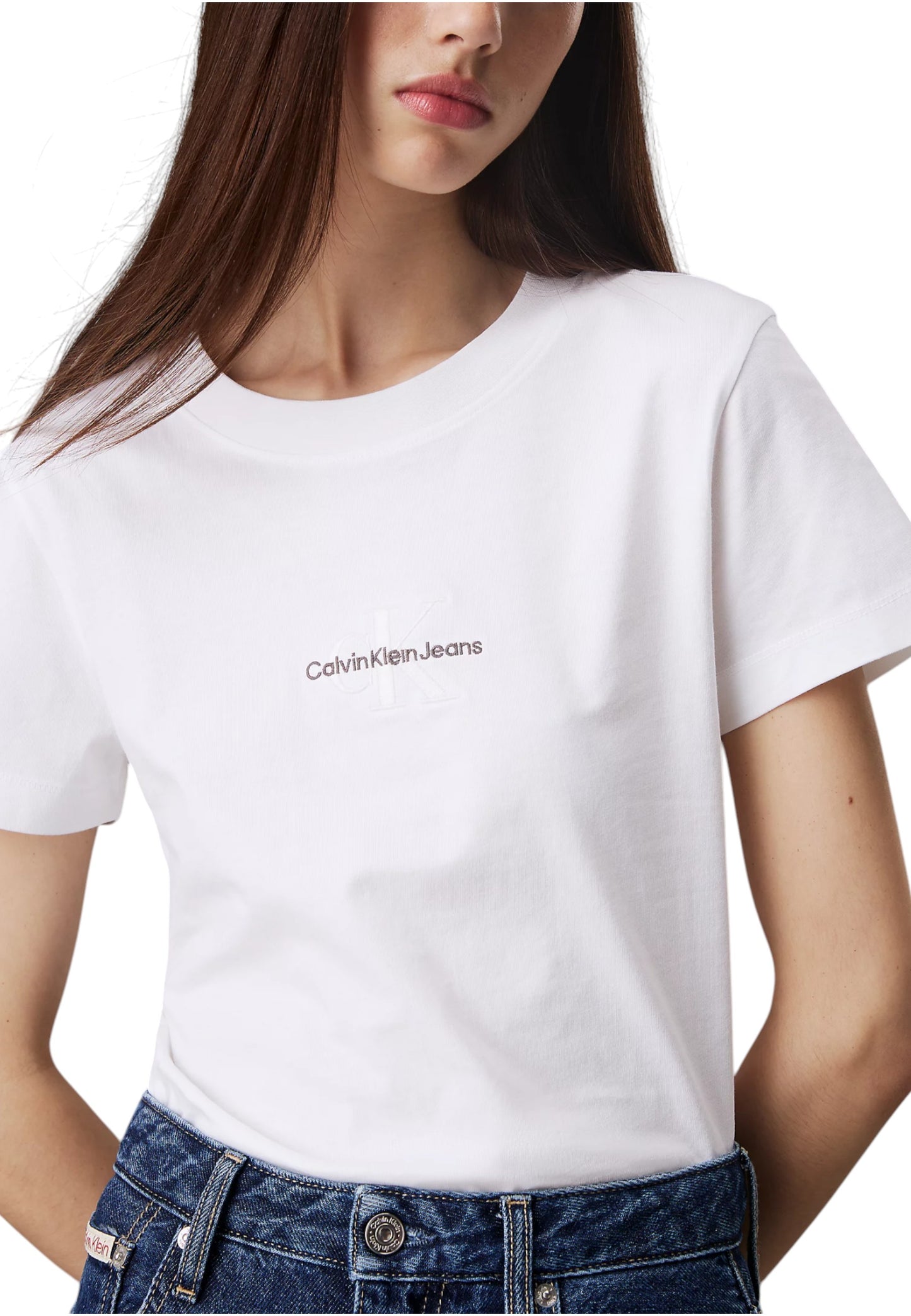 T-Shirt Manica Corta Donna Calvin klein Jeans  Monologo Slim