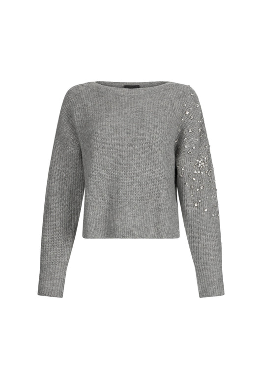 Maglione Scollo A Barca Donna Liu Jo Con Strass  CF5150MA74Q