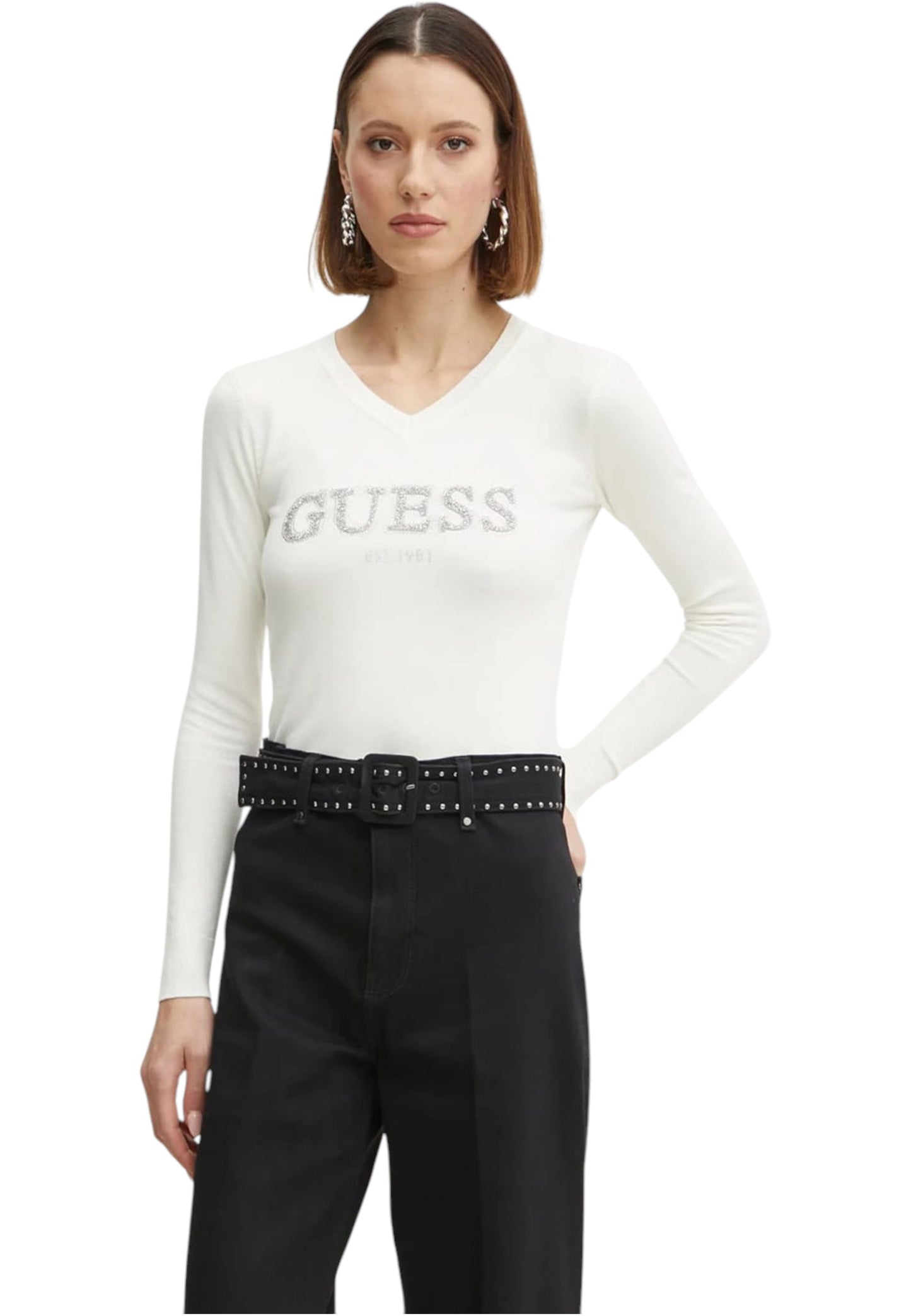 Maglia Scollo A V Donna Guess