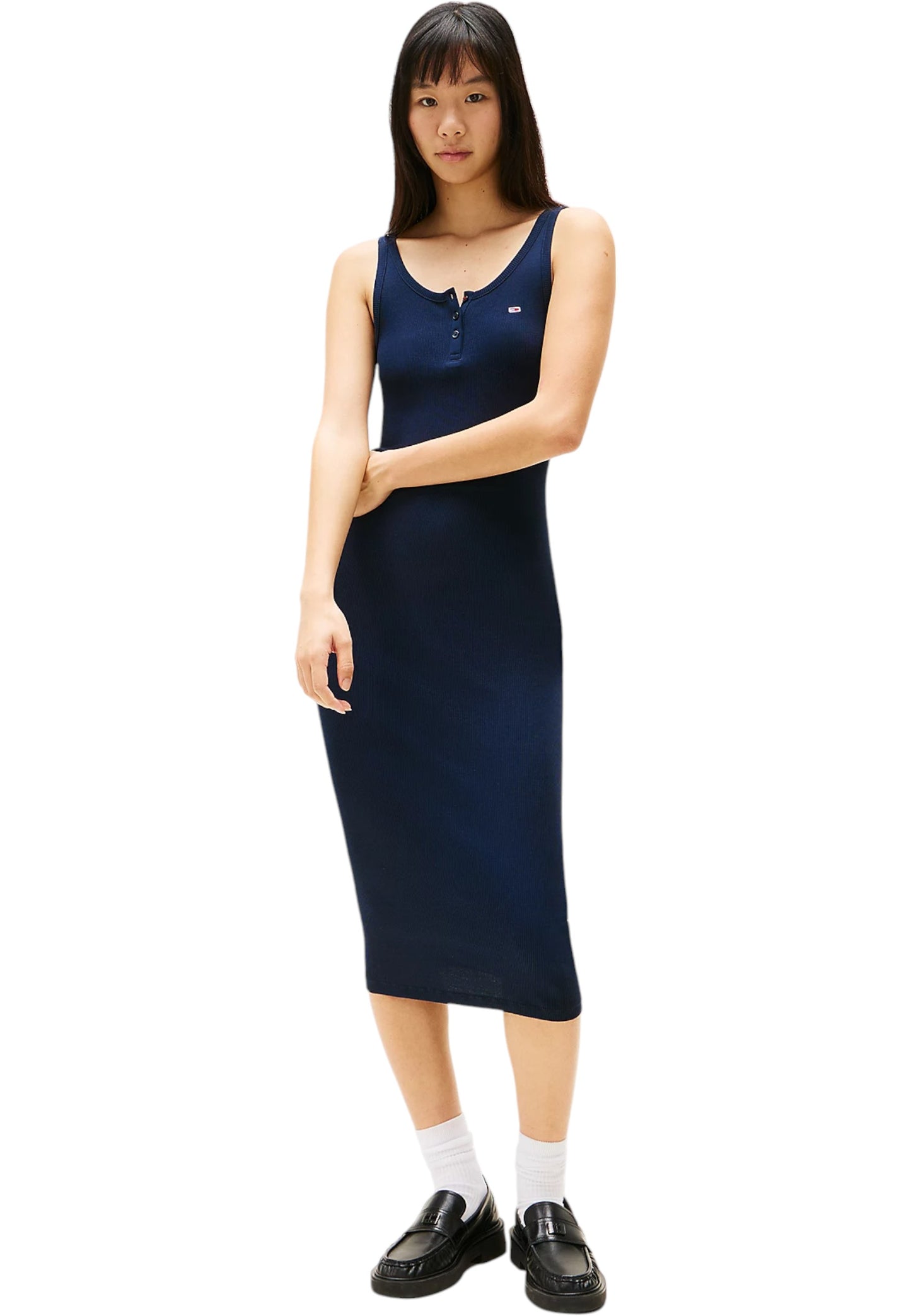 Vestito Midi Donna Tommy Jeans  Tjw Button Tank