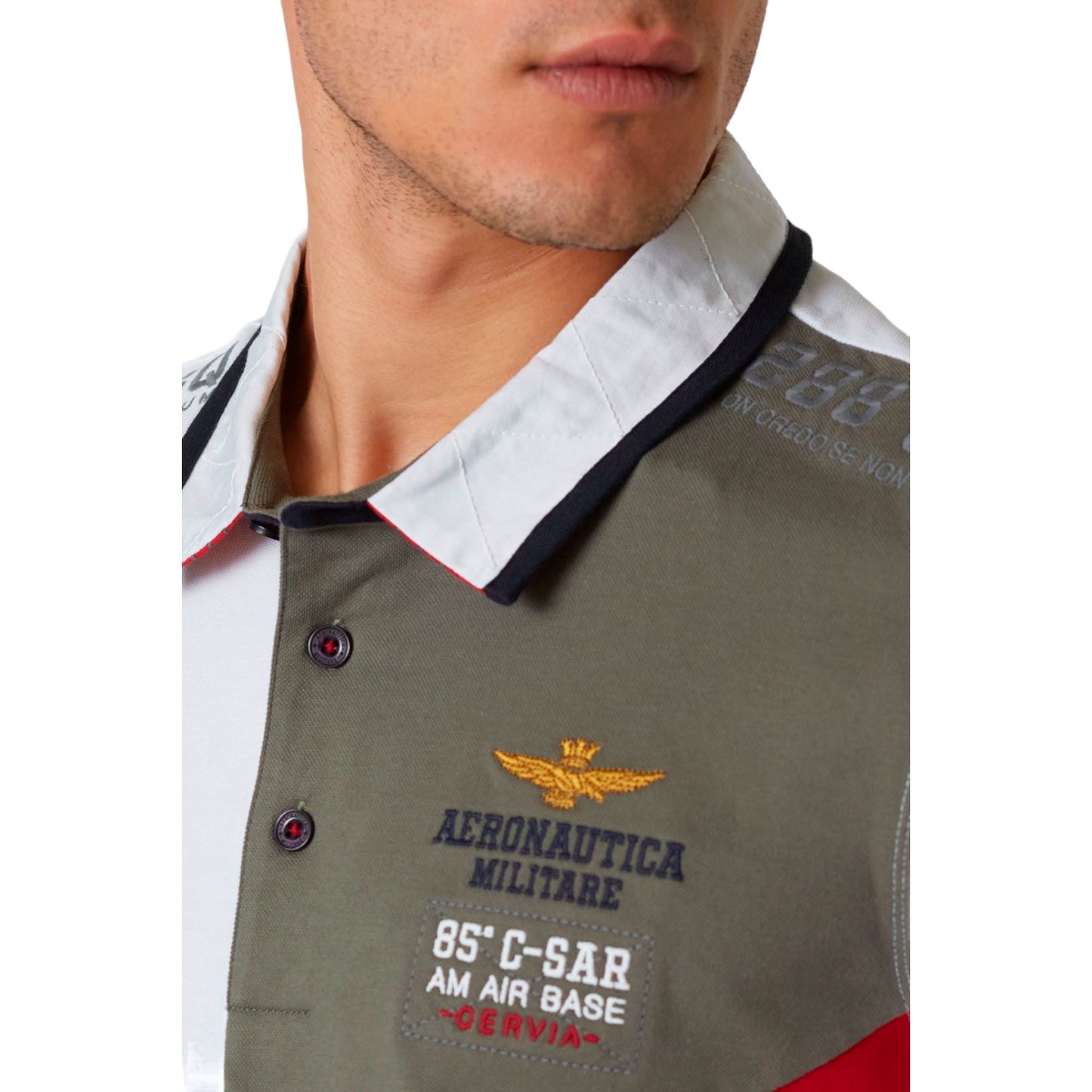 Polo Manica Corta Uomo Aeronautica Militare Color-Block 15 Stormo 231PO1688P199
