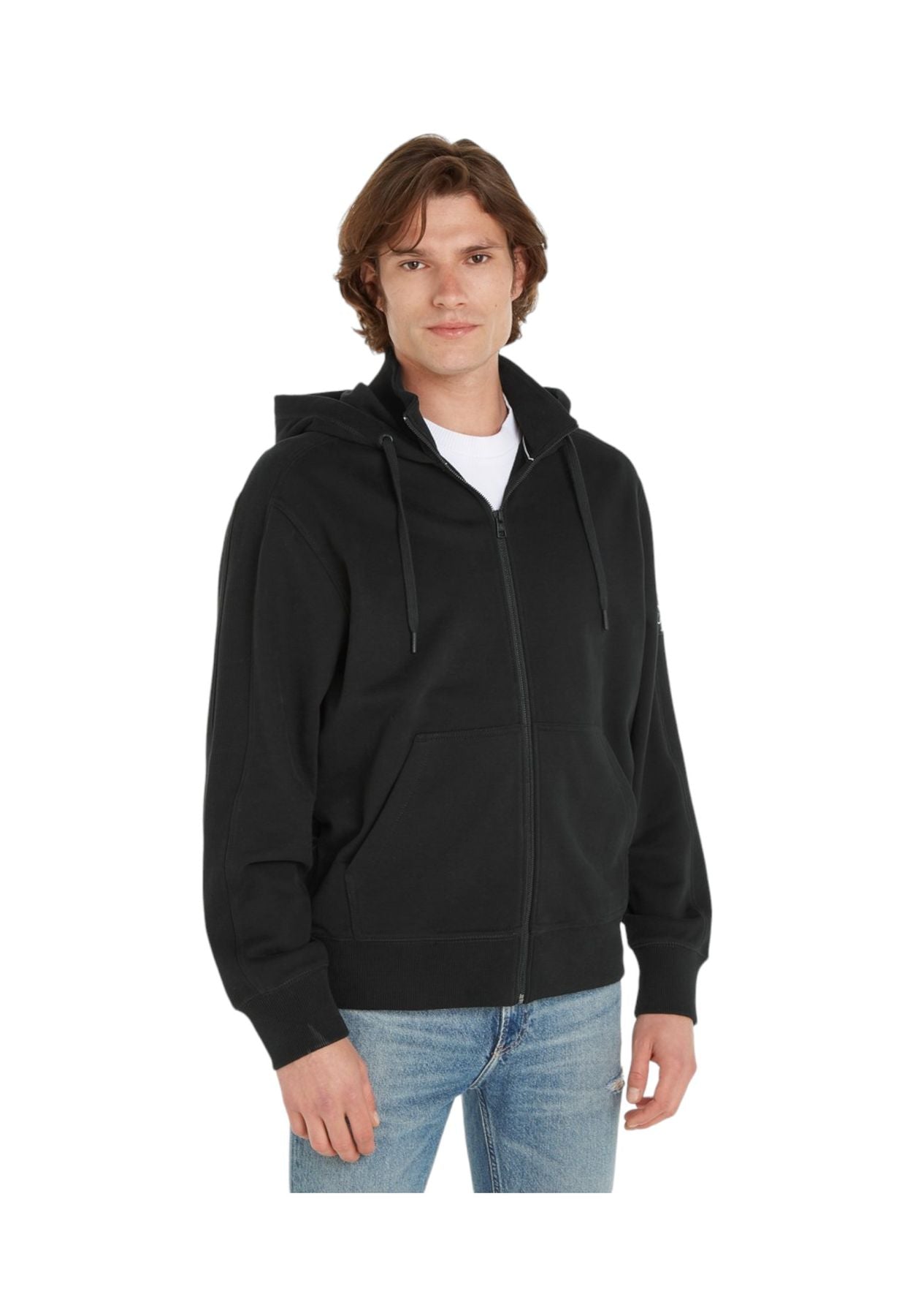 Felpa Con Zip Uomo Calvin klein Jeans Con Cappuccio Badge Hwk J30J324956