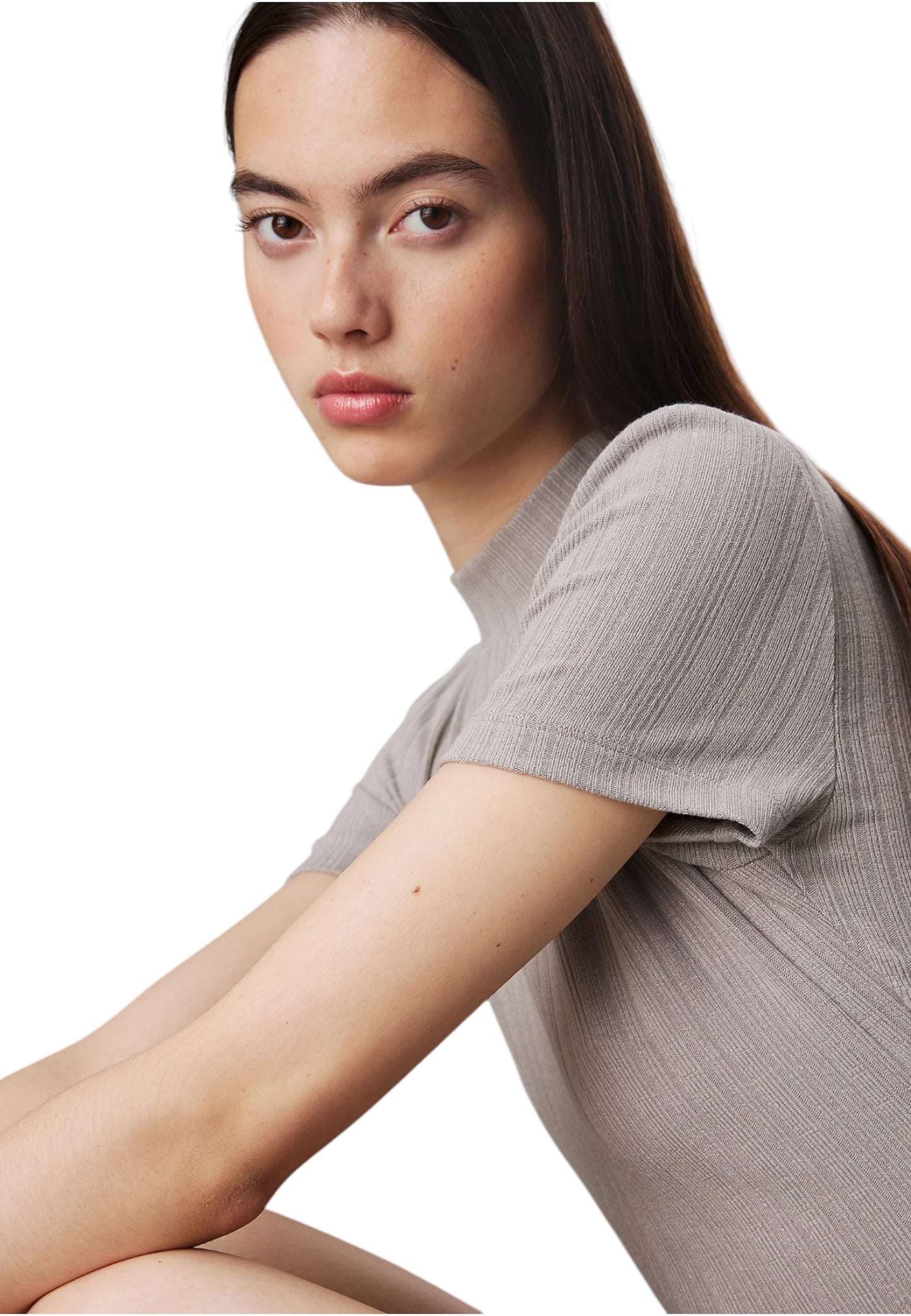 Vestito Corto Donna Calvin klein Jeans In Maglia Warm Texture Rib