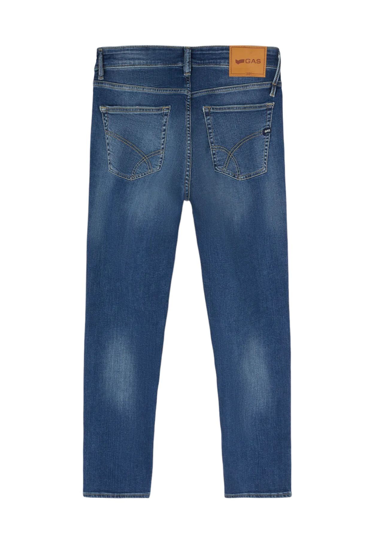Jeans Uomo Gas Skinny Fit Blue Denim Str 10 1/2 Oz Sax Zip Rev 351450030789