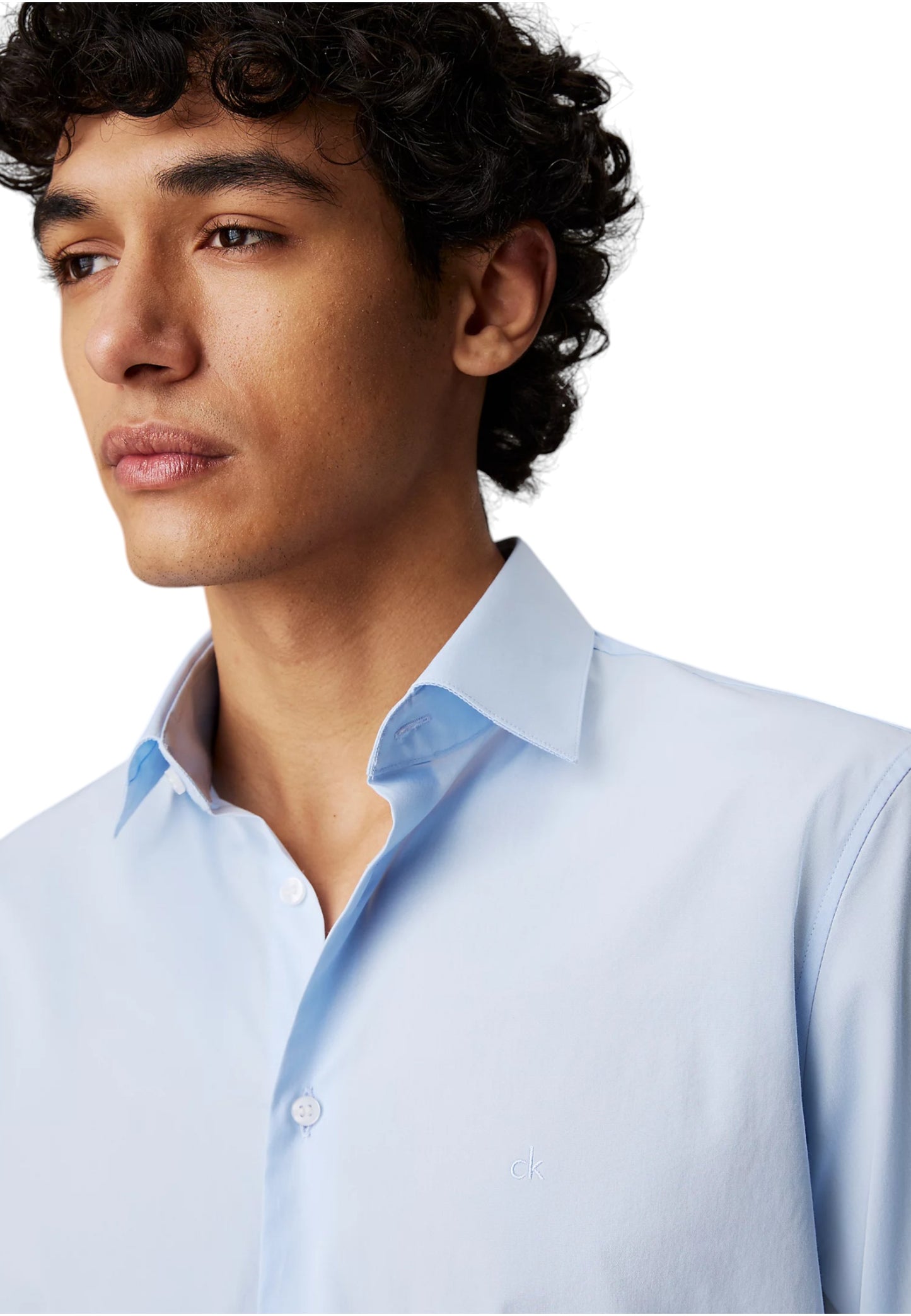 Camicia Manica lunga Uomo Calvin klein  Poplin Stretch Regular