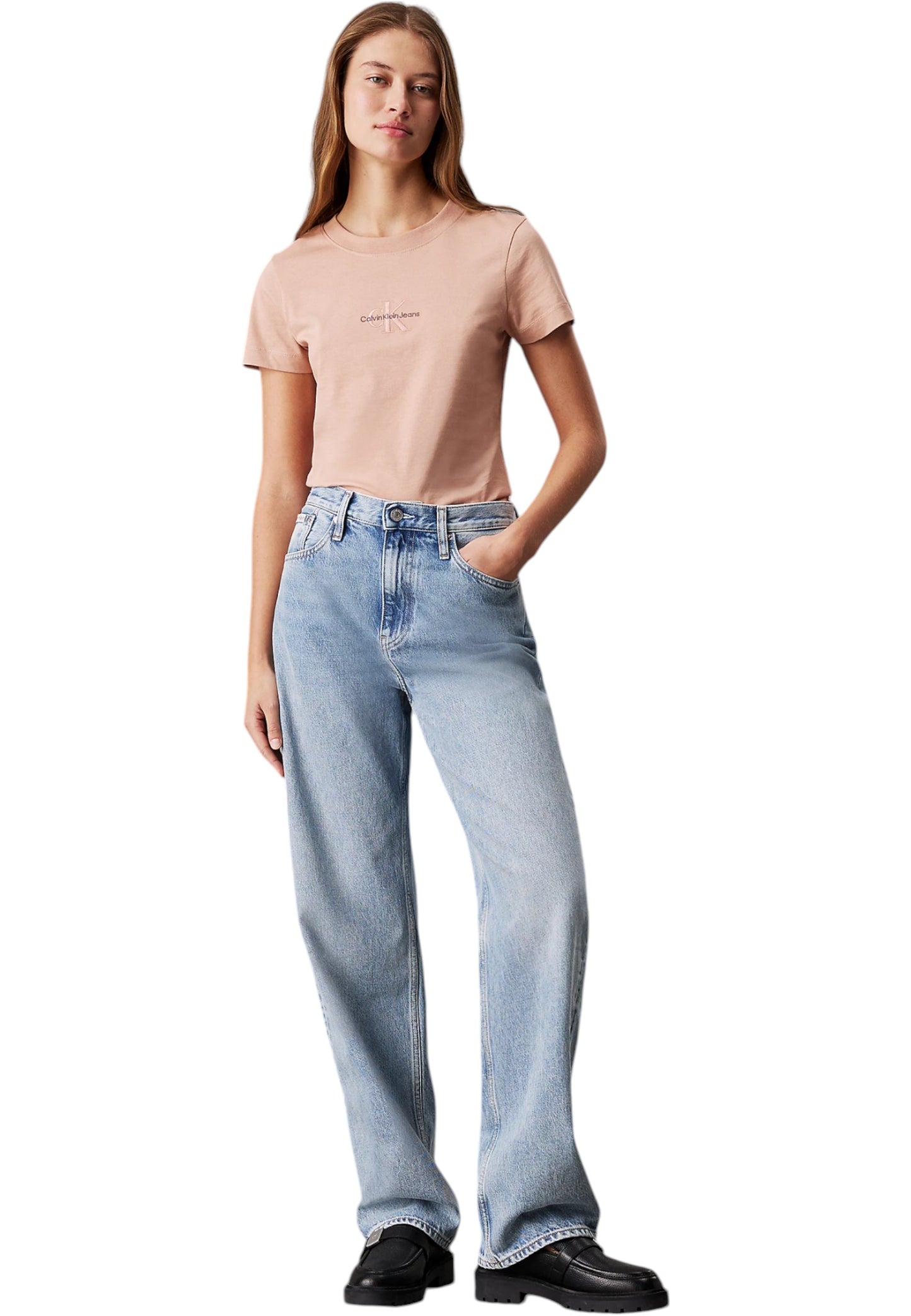 T-Shirt Manica Corta Donna Calvin klein Jeans  Monologo Slim