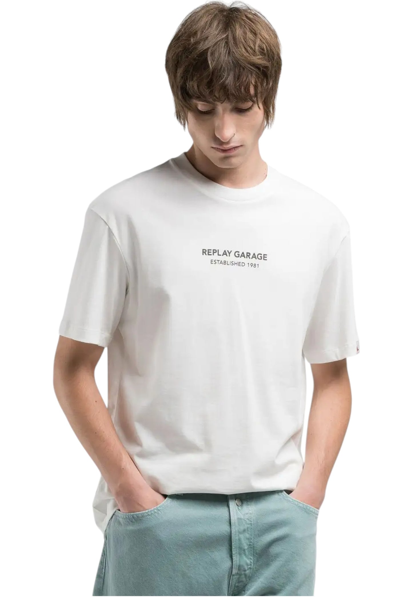 T-Shirt Manica Corta Uomo Replay Relaxed Fit Con Stampa