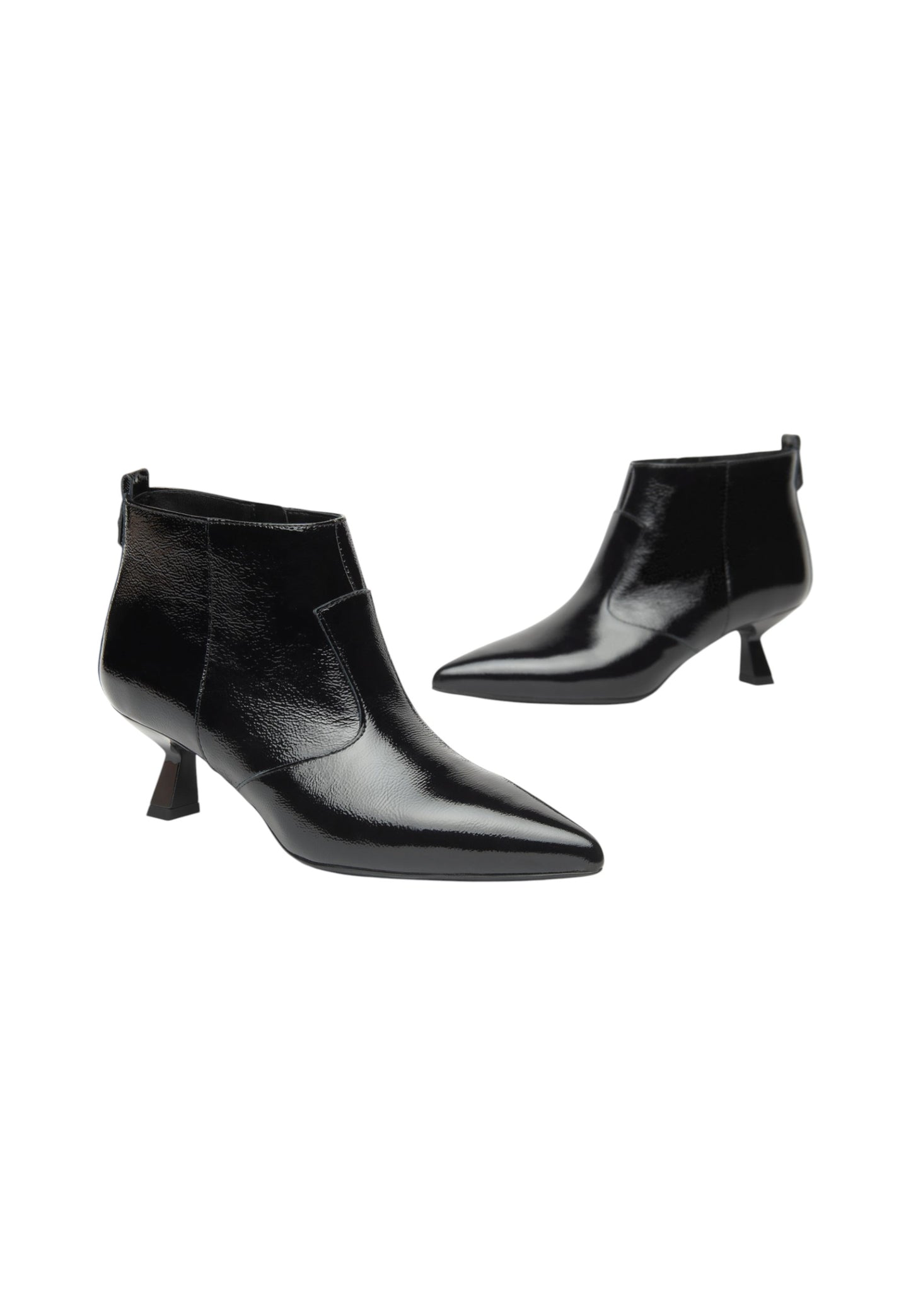Stivaletti Tronchetti Donna Nero Giardini In Vernice Tacco Svasato 5 cm I514432DE