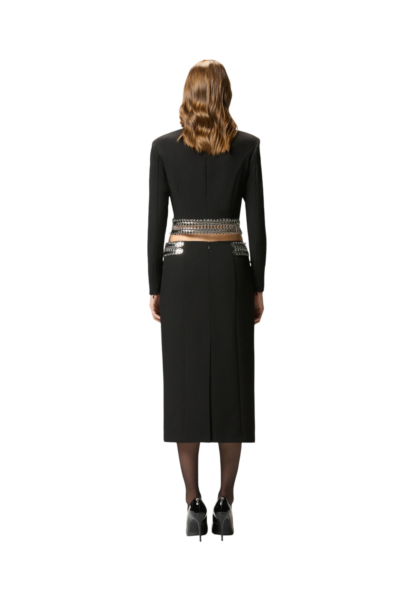 Gonna Midi Donna Pinko Crepe Con Ricamo Chela 105954A2YH