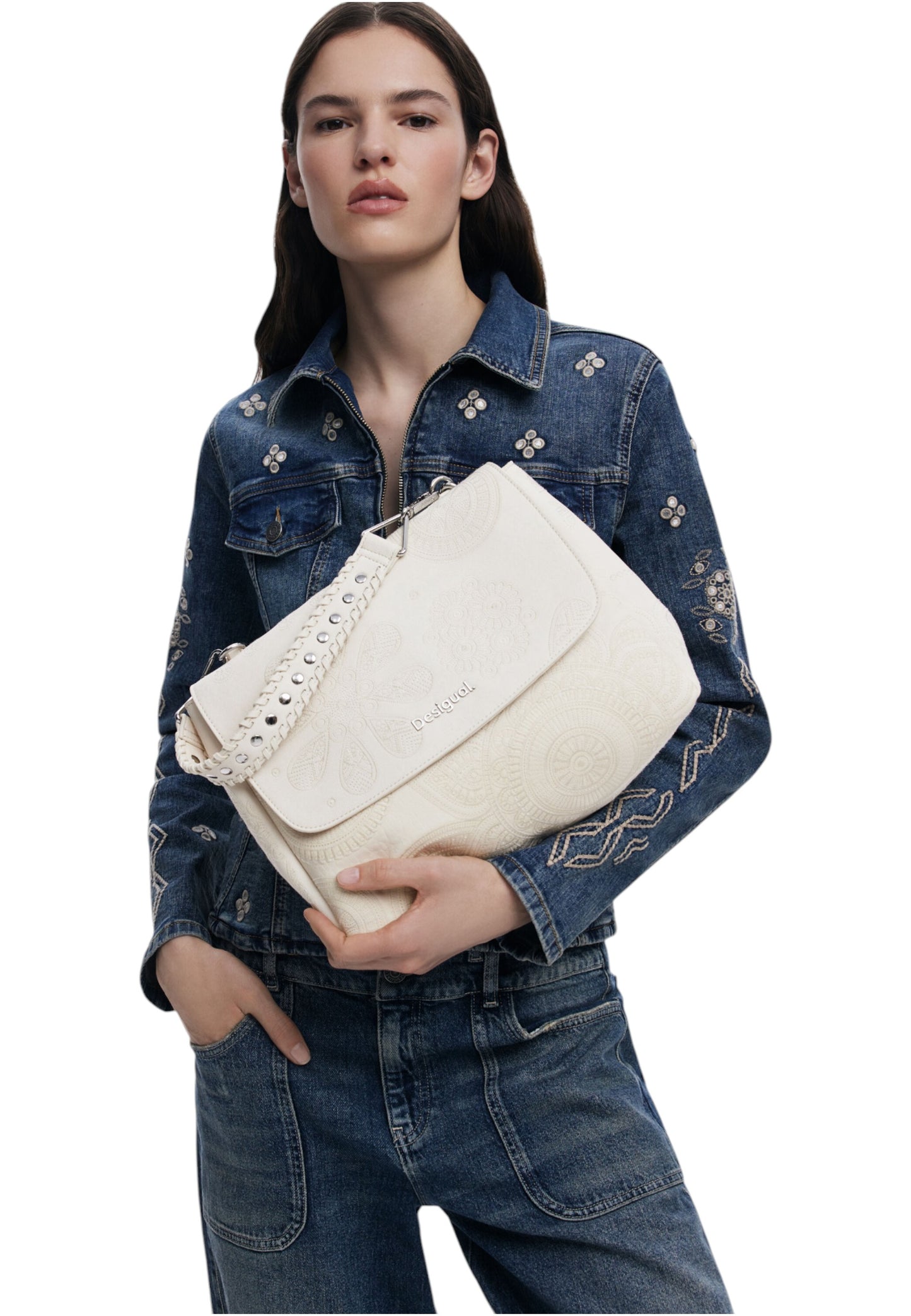 Borsa A Mano Donna Desigual Dejavu Posadas Ecru