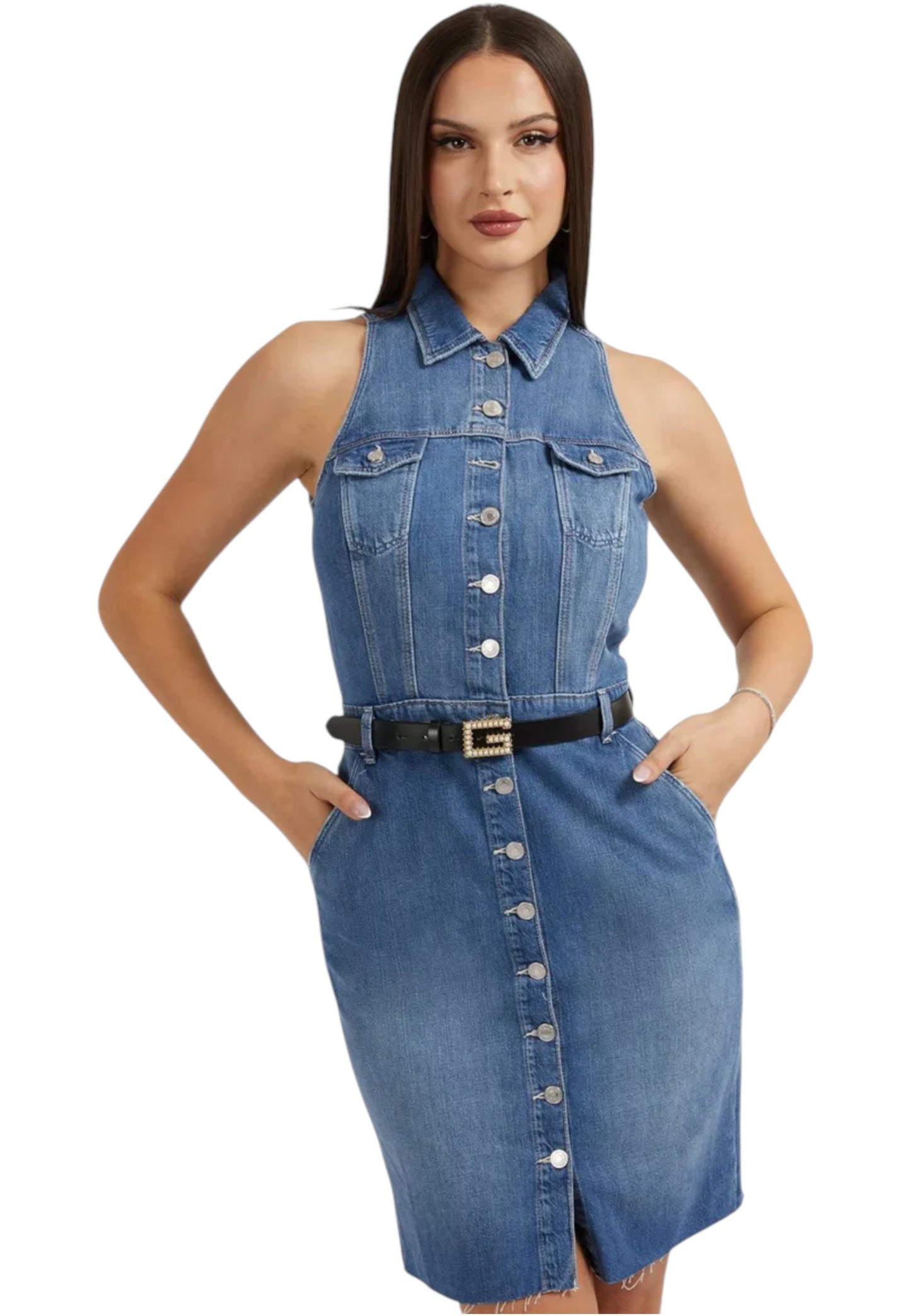 Vestito Midi Donna Guess W3RK07D4CN3