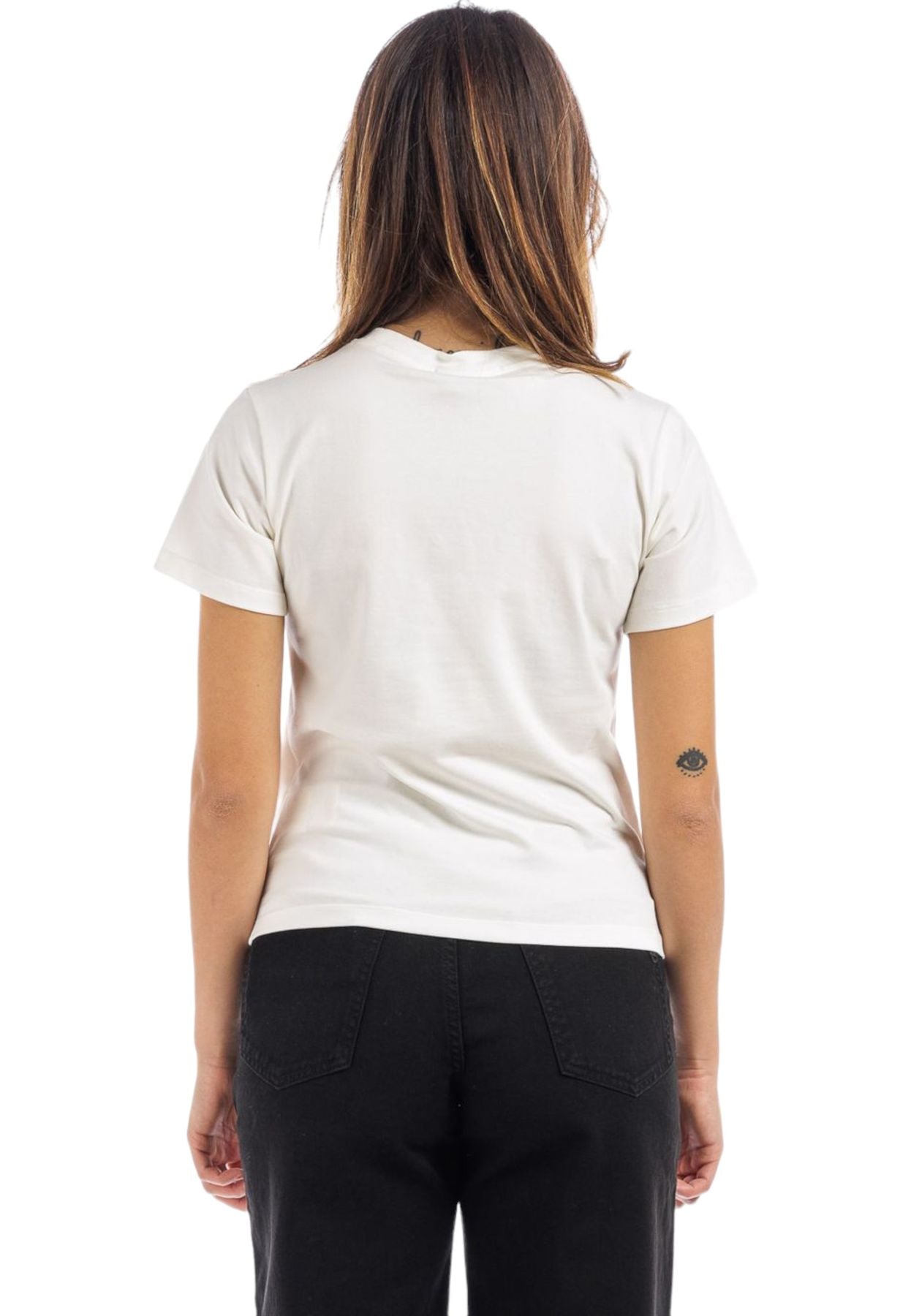 T-Shirt Manica Corta Donna Gaelle In Bielastico Con Personalizzazione In Strass GAABW00702