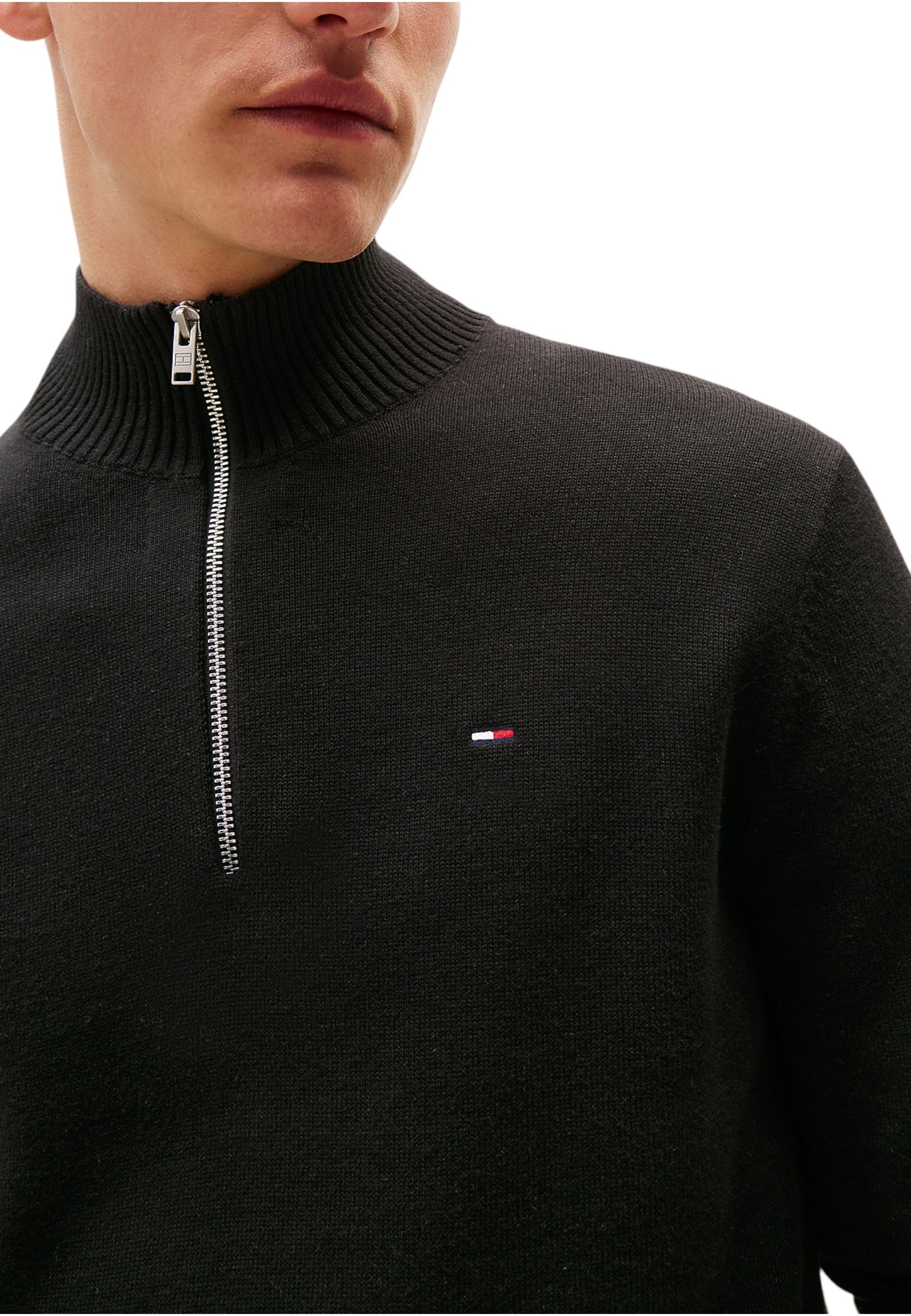 Maglione Collo Alto Uomo Tommy Jeans Con Mezza Zip Tjm Slm Essential Light DM0DM21654