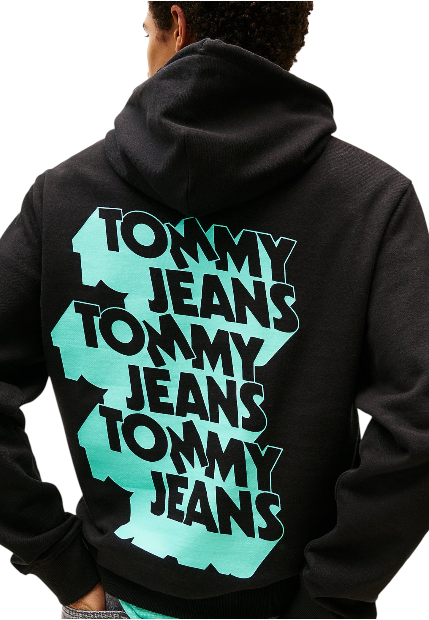 Felpa Con Cappuccio Uomo Tommy Jeans Tjm Stack Back Logo DM0DM21625