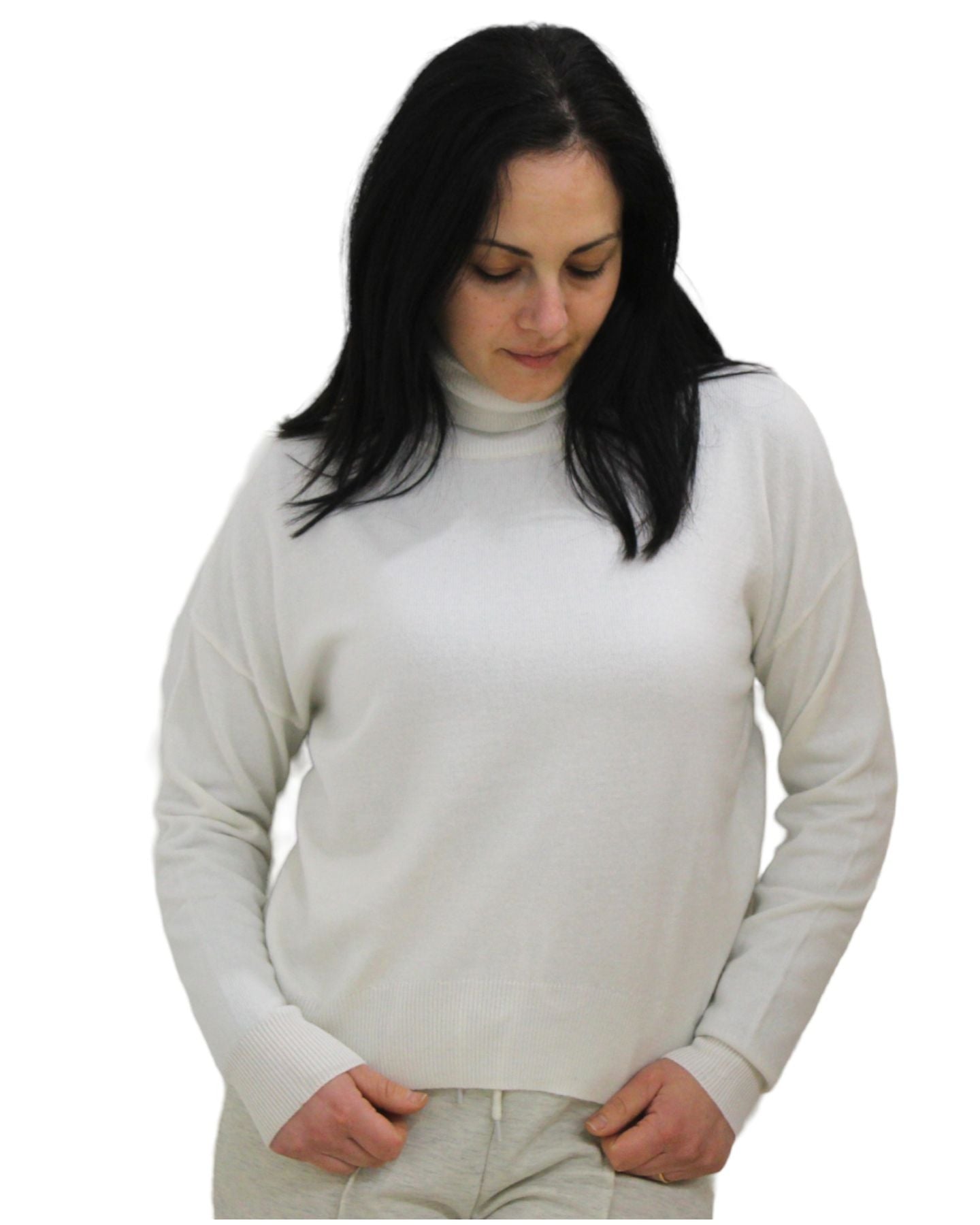 Maglione Collo Alto Donna White Wise ESS156