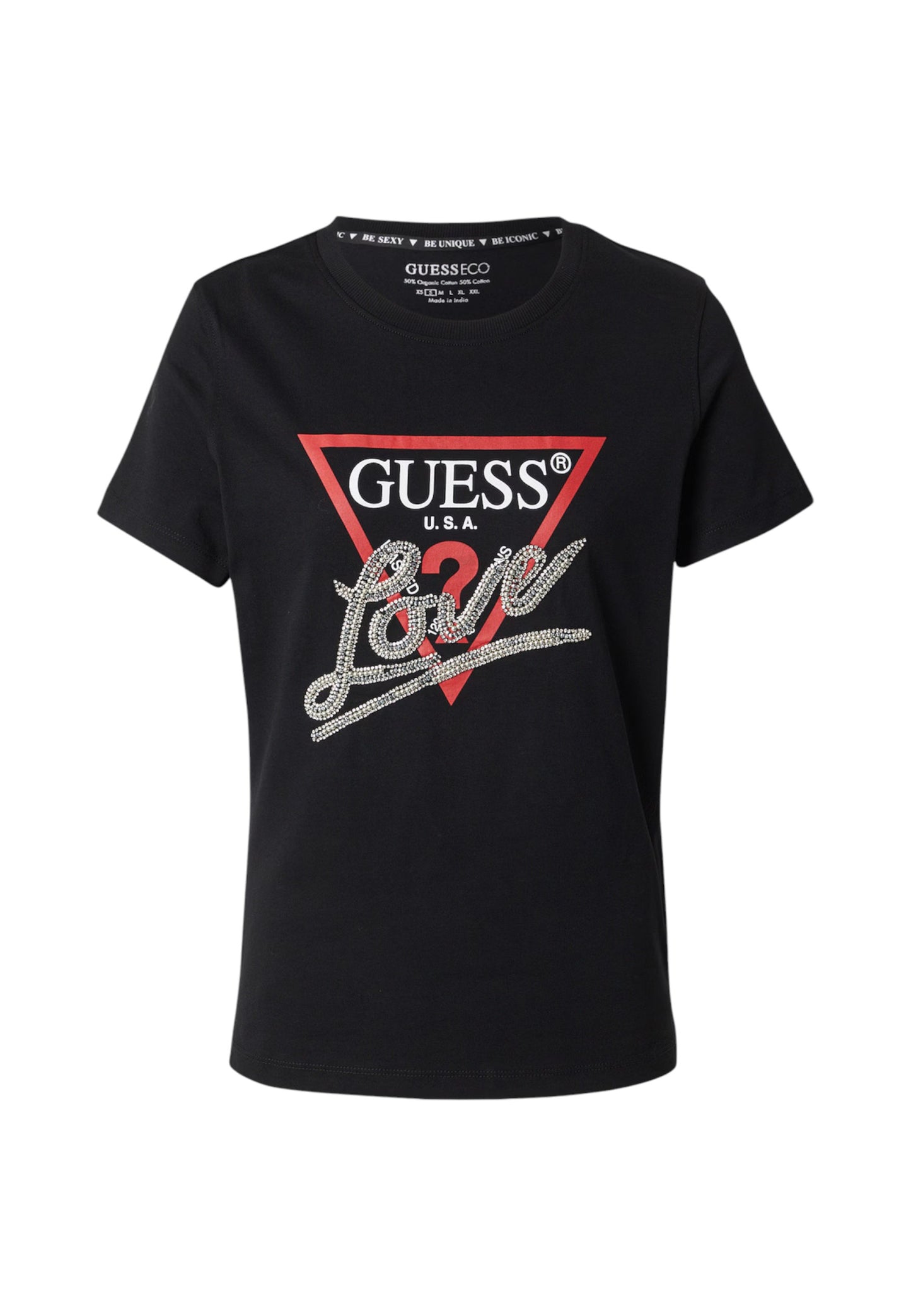 T-Shirt Manica Corta Donna Guess Triangle Love