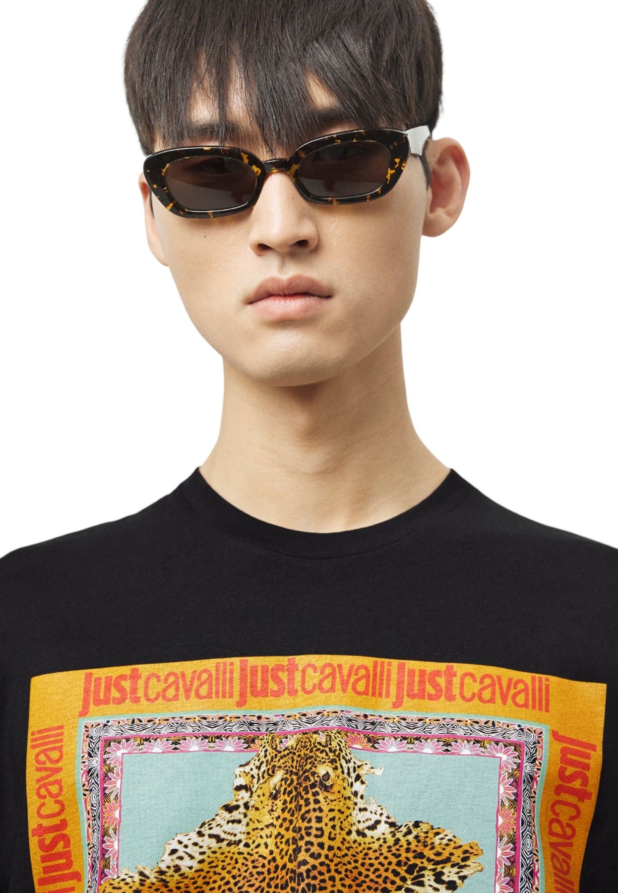 T-Shirt Manica Corta Uomo Just Cavalli 74Mm600 R Leo Foulard 74OBHF09CJ200